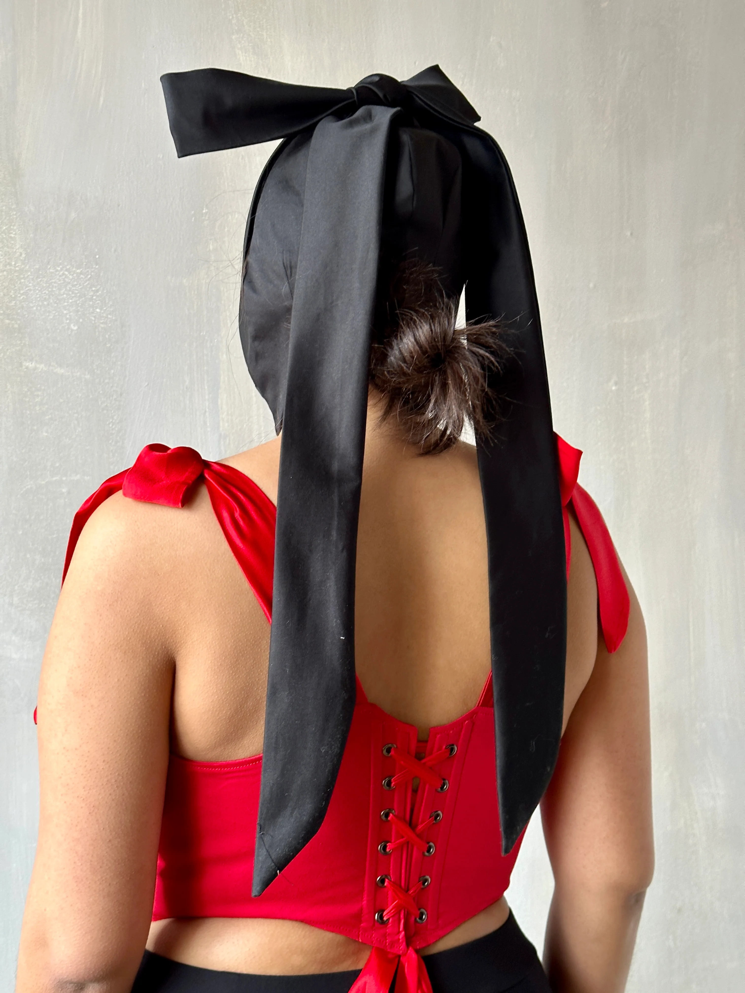 Black Aviator Cap with Ties (Made-to-Order) - Image 5