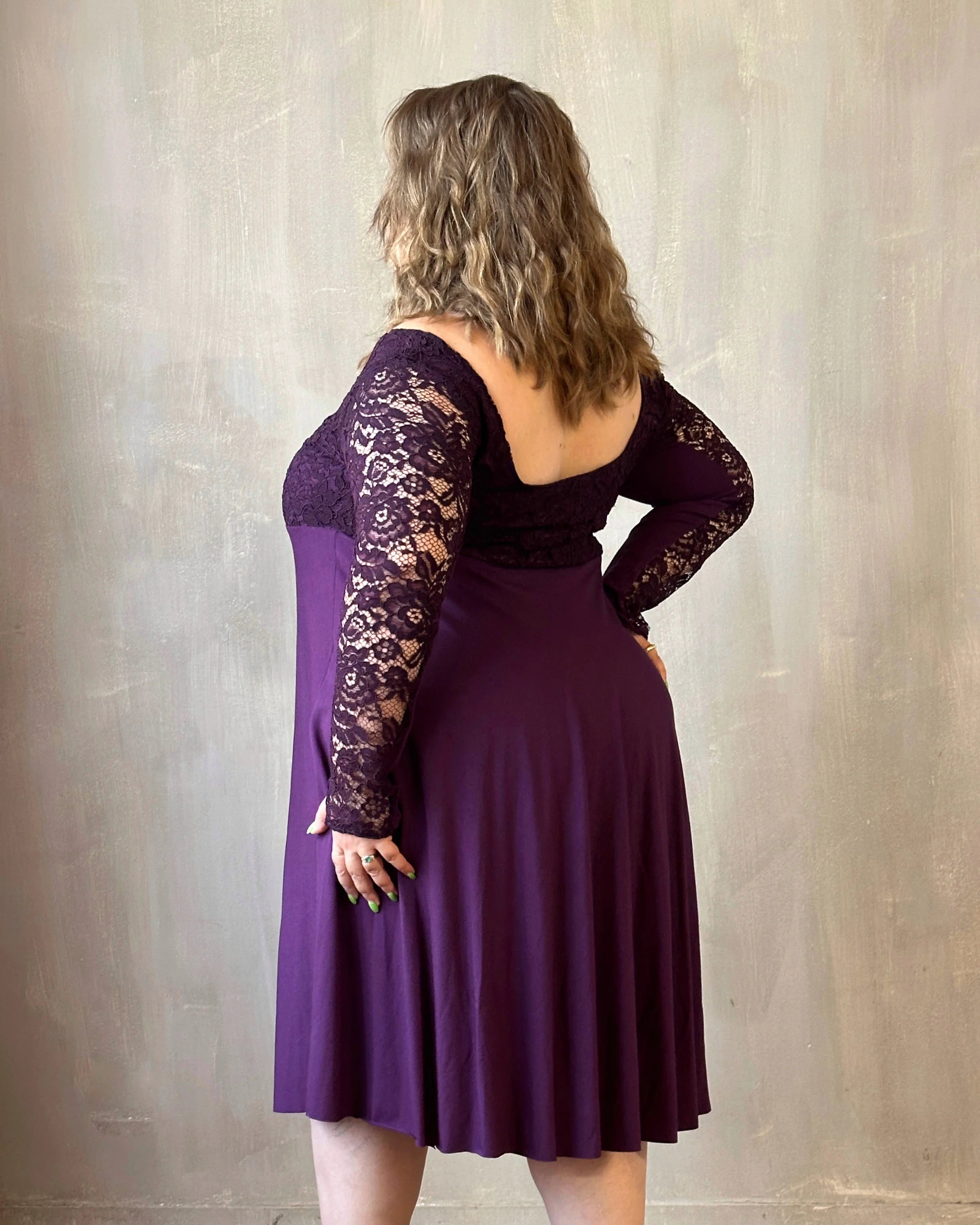 Sample Sale: Lace Overlay Dress in Purple Nightshade (Size I & V) - Image 13