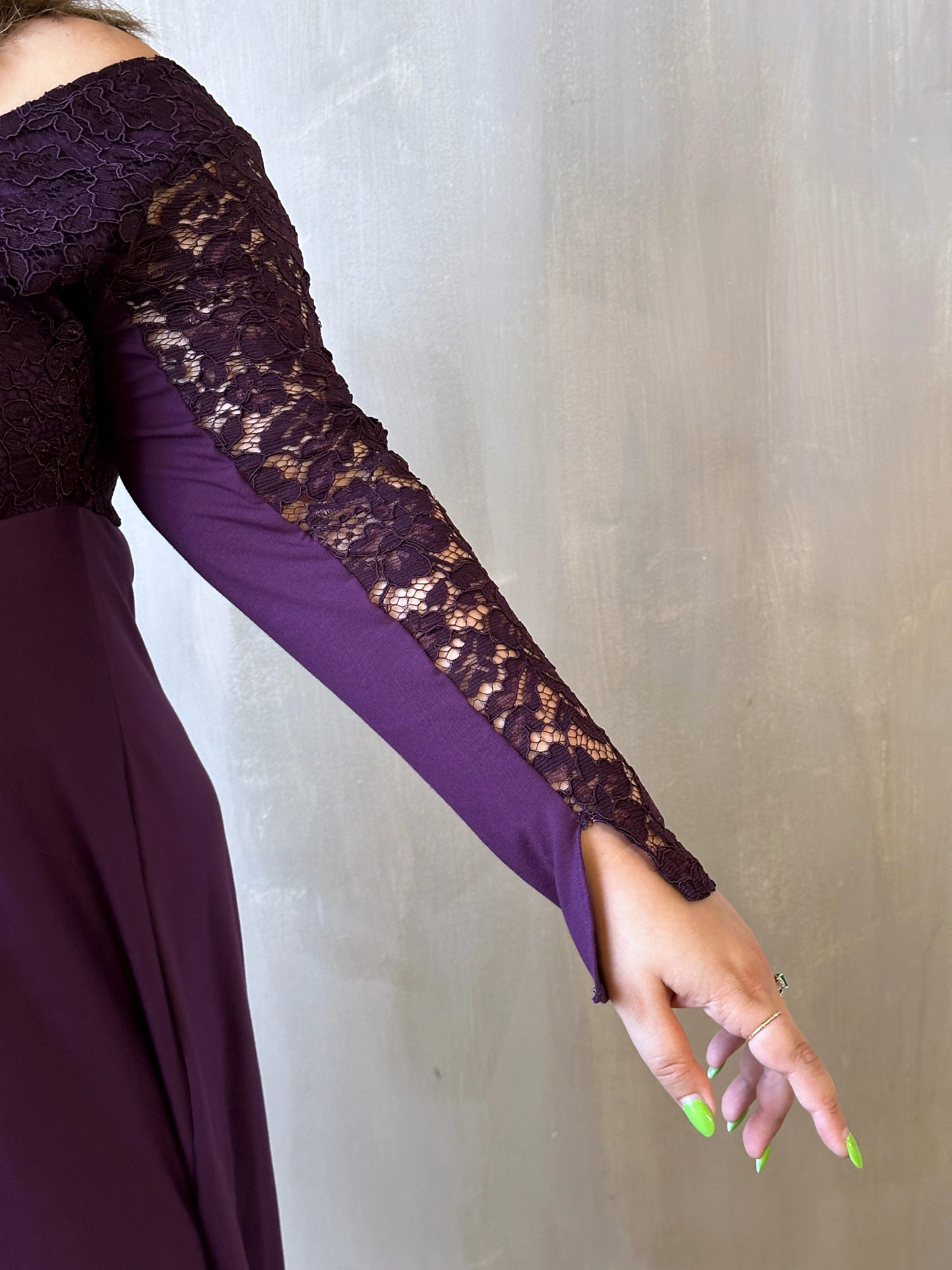 Sample Sale: Lace Overlay Dress in Purple Nightshade (Size I & V) - Image 15