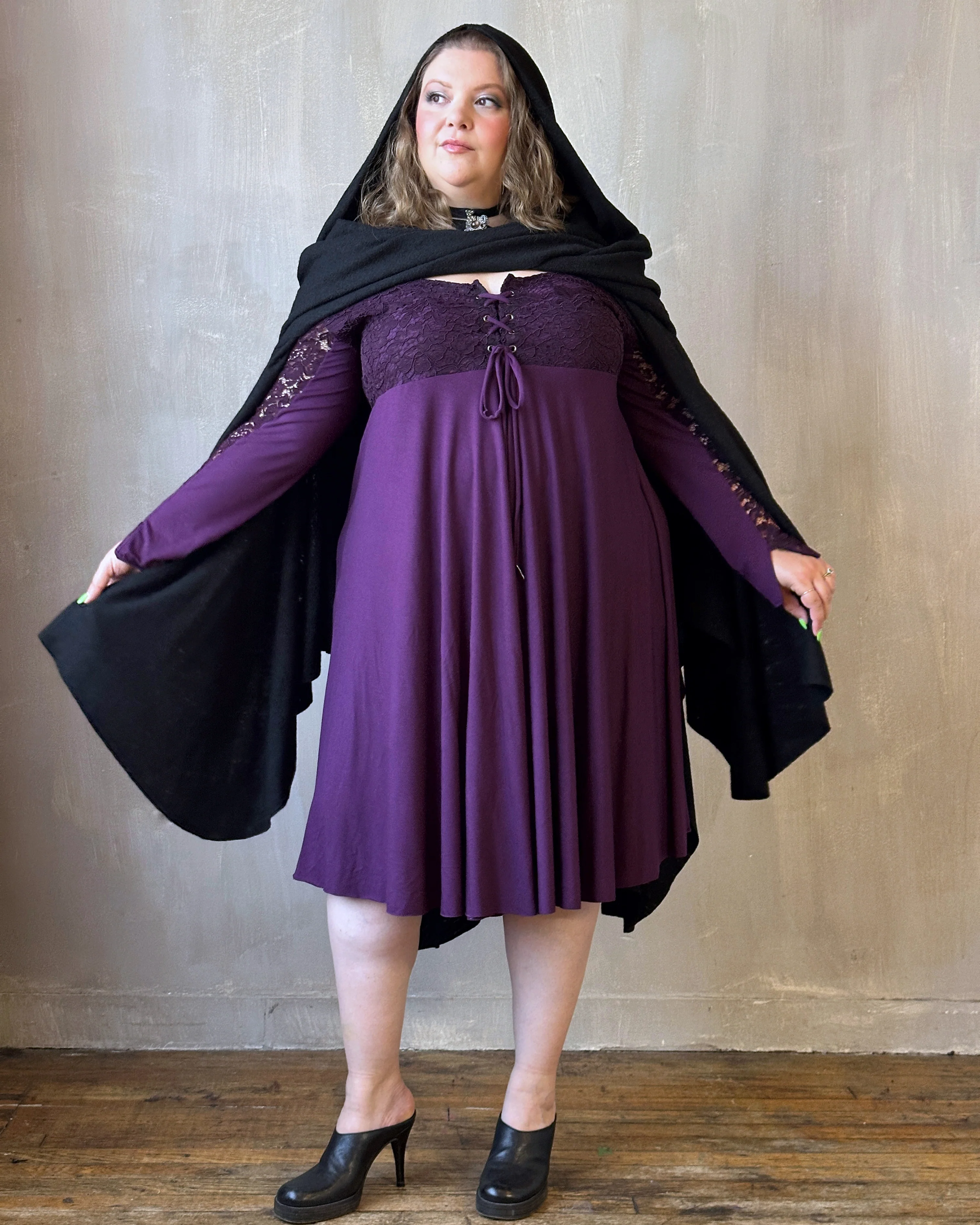 Sample Sale: Lace Overlay Dress in Purple Nightshade (Size I & V) - Image 16