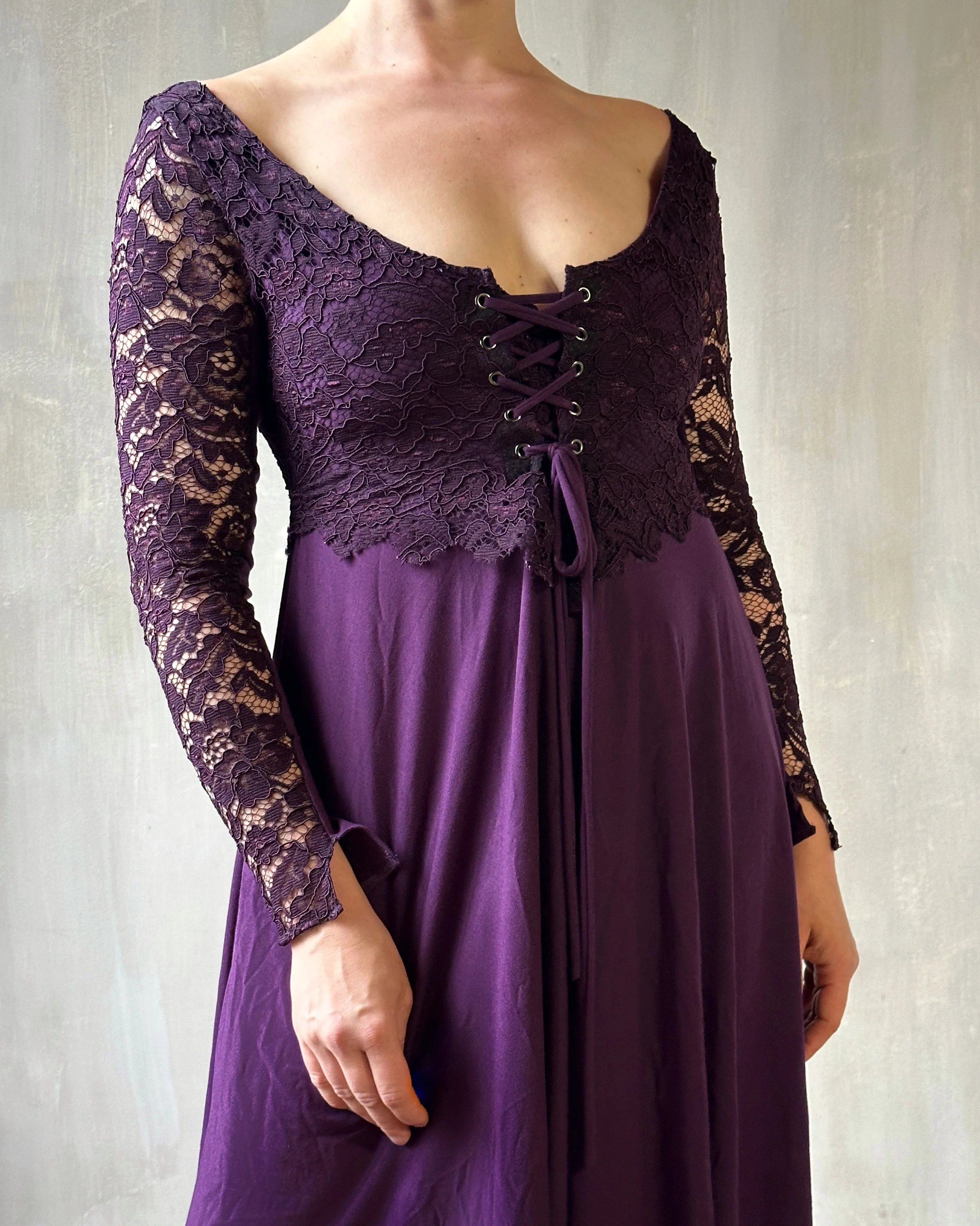 Sample Sale: Lace Overlay Dress in Purple Nightshade (Size I & V) - Image 6