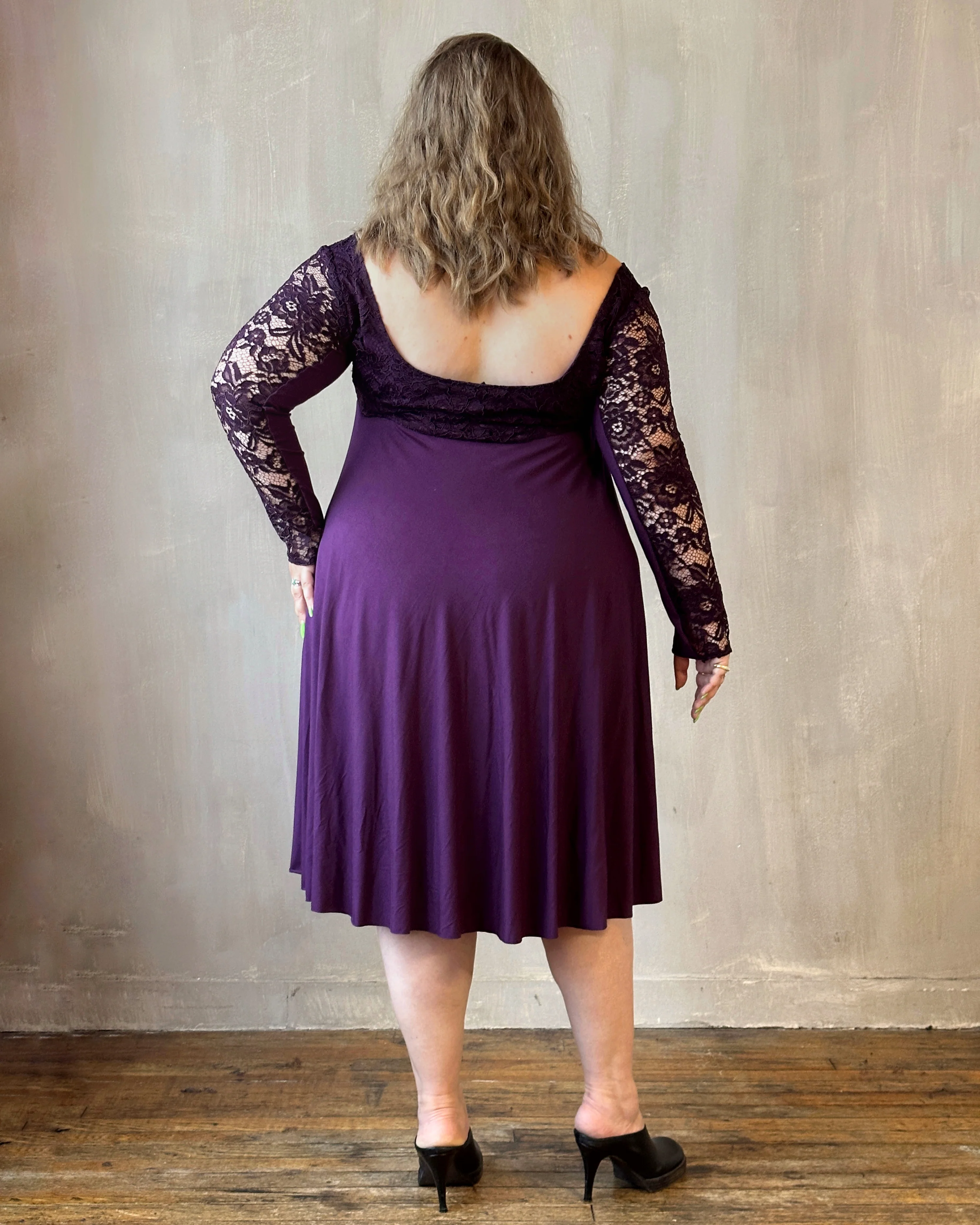 Sample Sale: Lace Overlay Dress in Purple Nightshade (Size I & V) - Image 8
