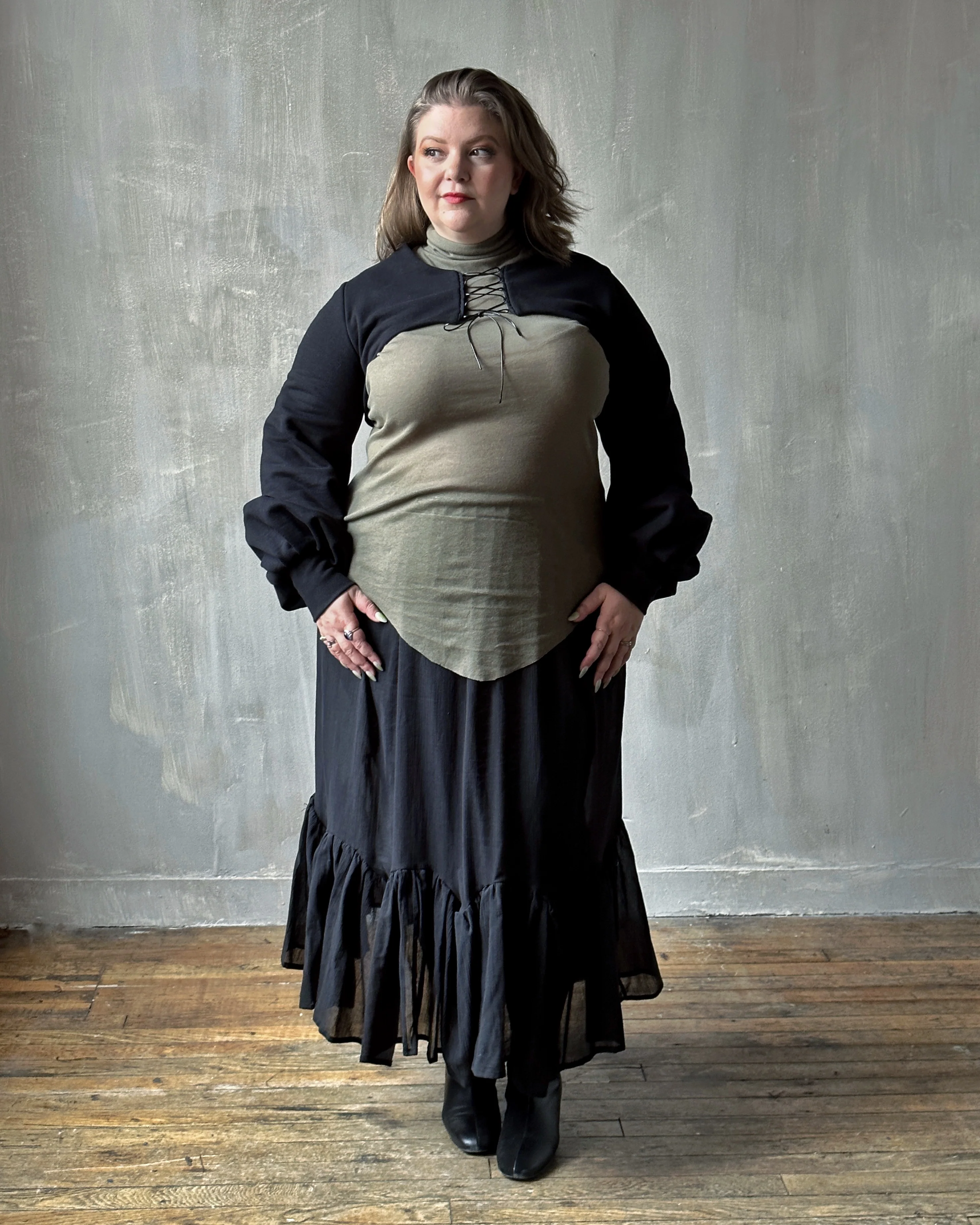 Bishop Sleeve Hourglass Tunic (Moss Green) - Image 4