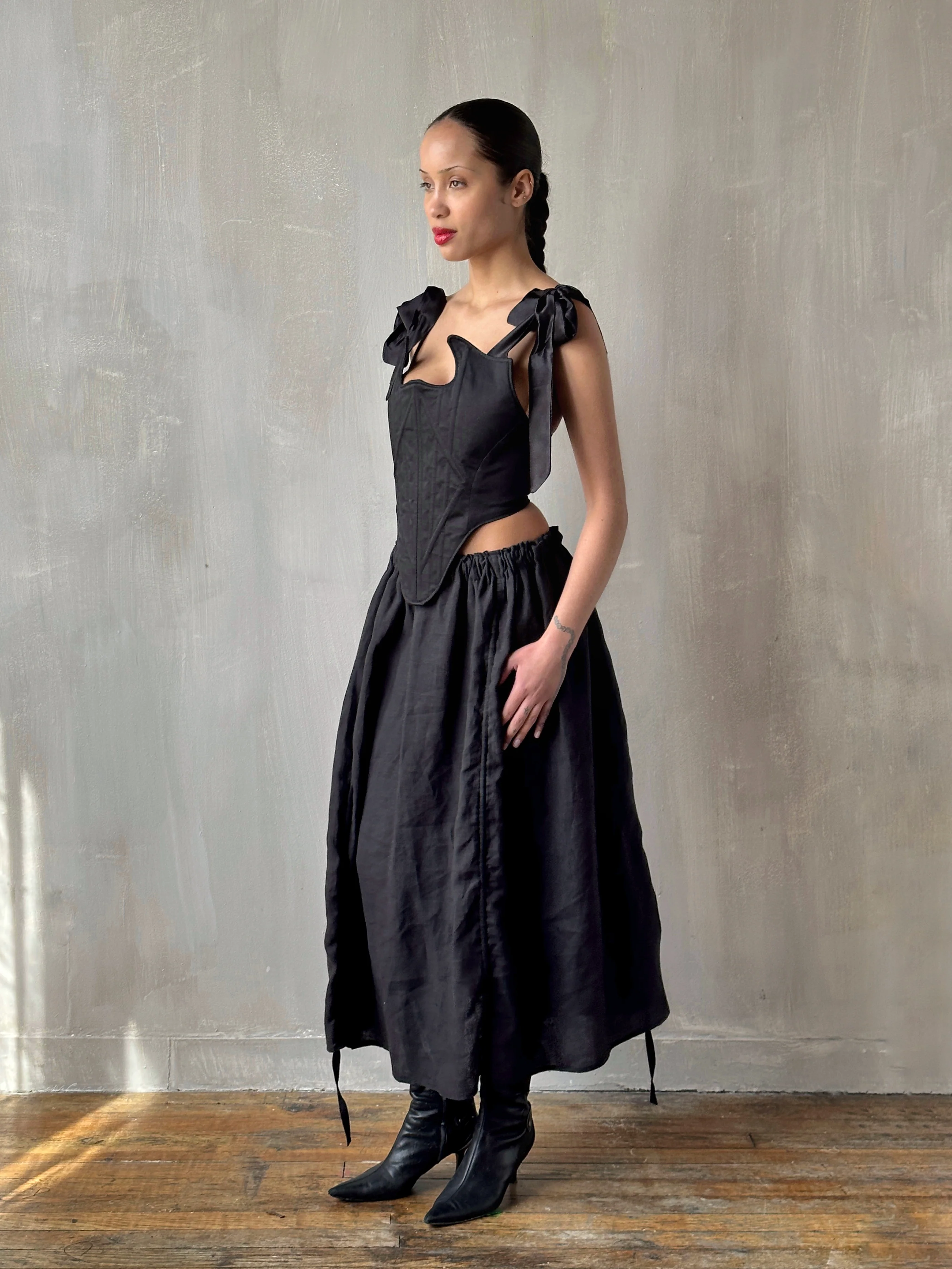 Spring '24 Diamond Demon Stays and Skirt in Black Silk (Limited Edition) - Image 10