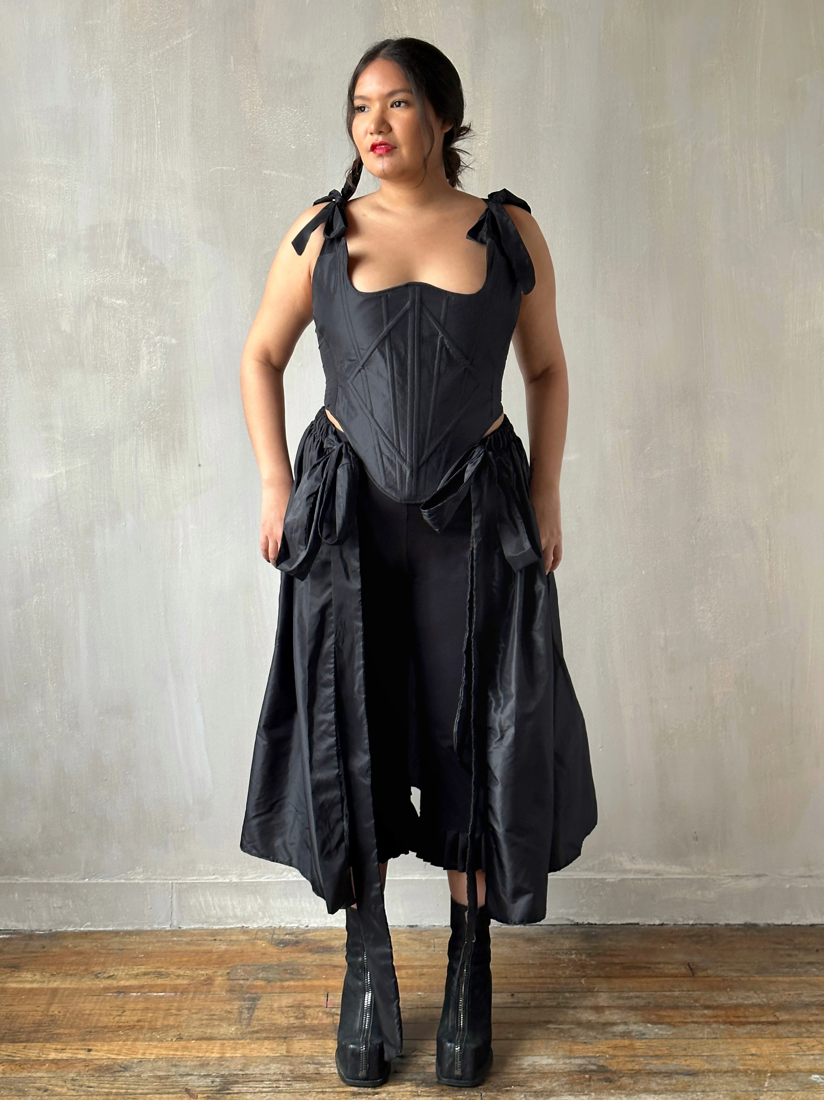 Spring '24 Diamond Demon Stays and Skirt in Black Silk (Limited Edition) - Image 12