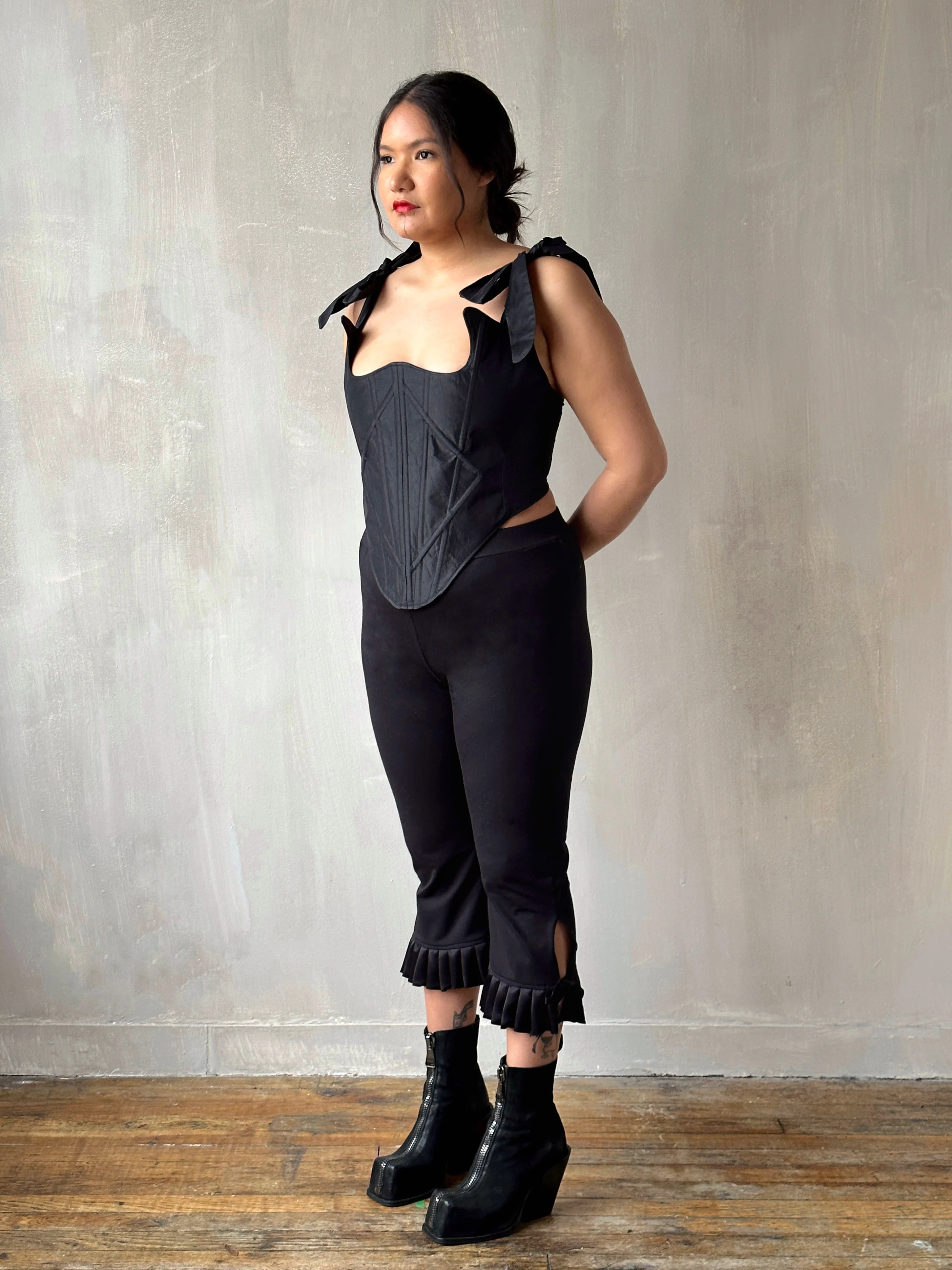 Spring '24 Diamond Demon Stays and Skirt in Black Silk (Limited Edition) - Image 15