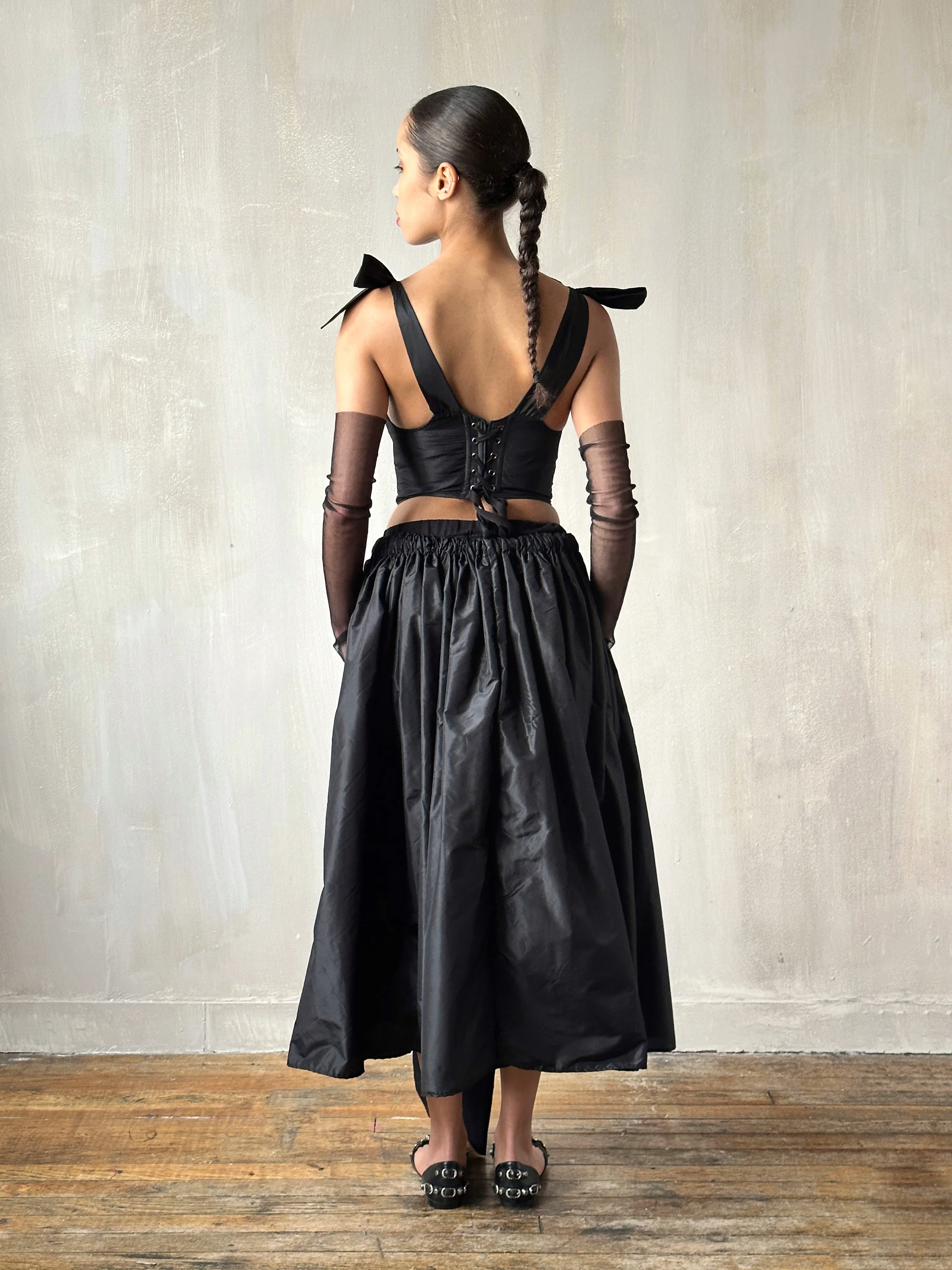 Spring '24 Diamond Demon Stays and Skirt in Black Silk (Limited Edition) - Image 6