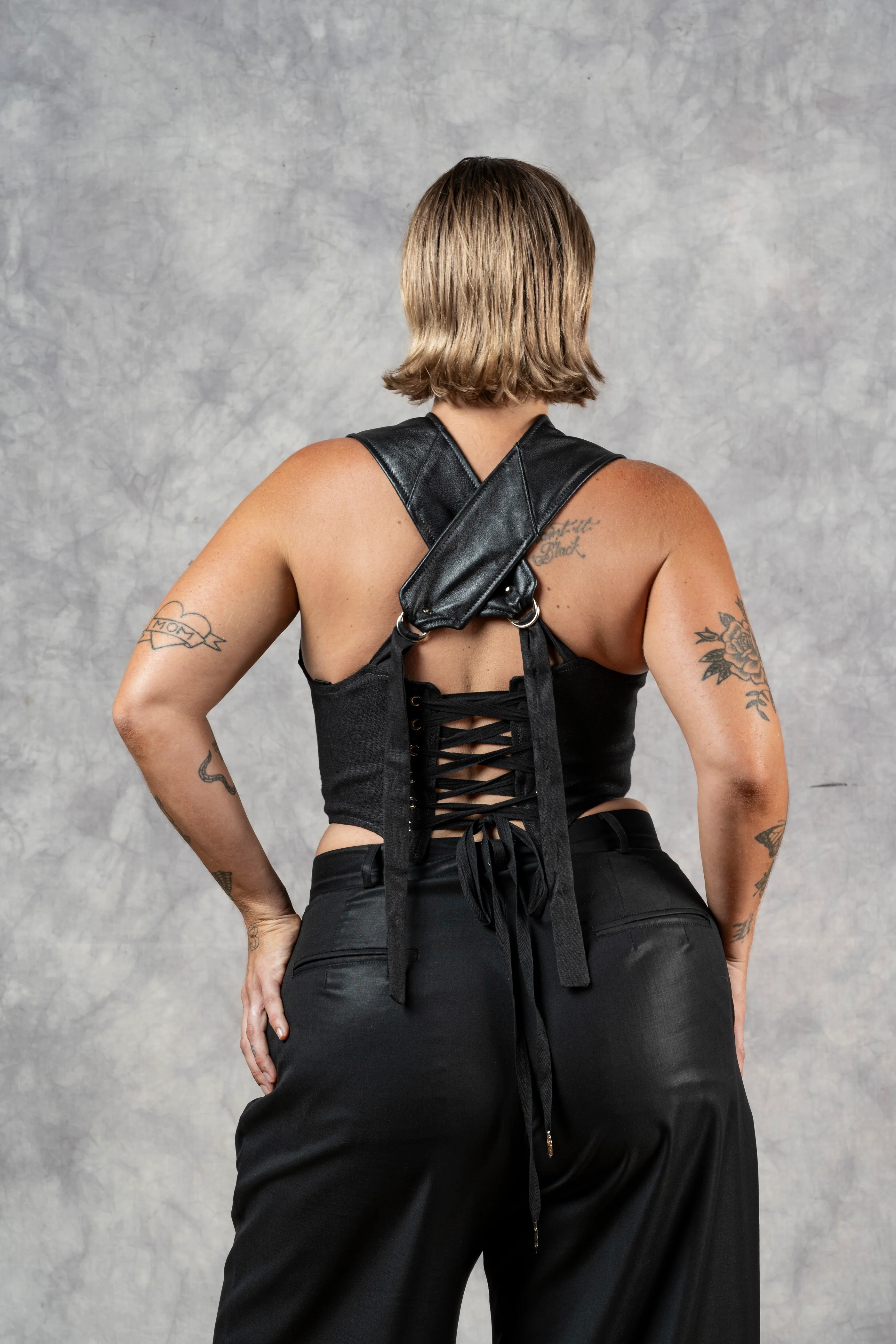 Wide Leg Trouser in Black Wool (Size III) - Image 6