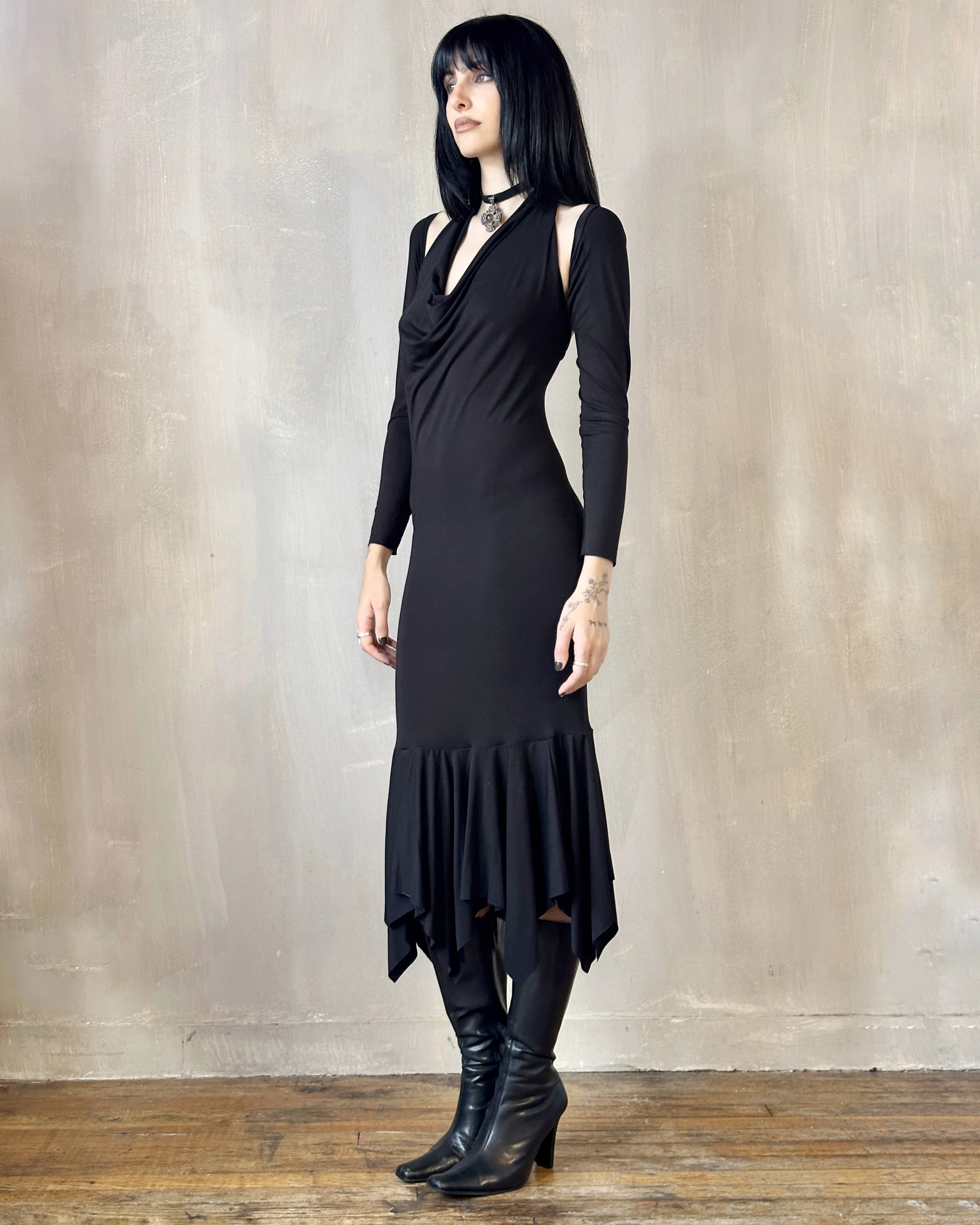 Halter Shrug Dress Black (Size I) - Image 10