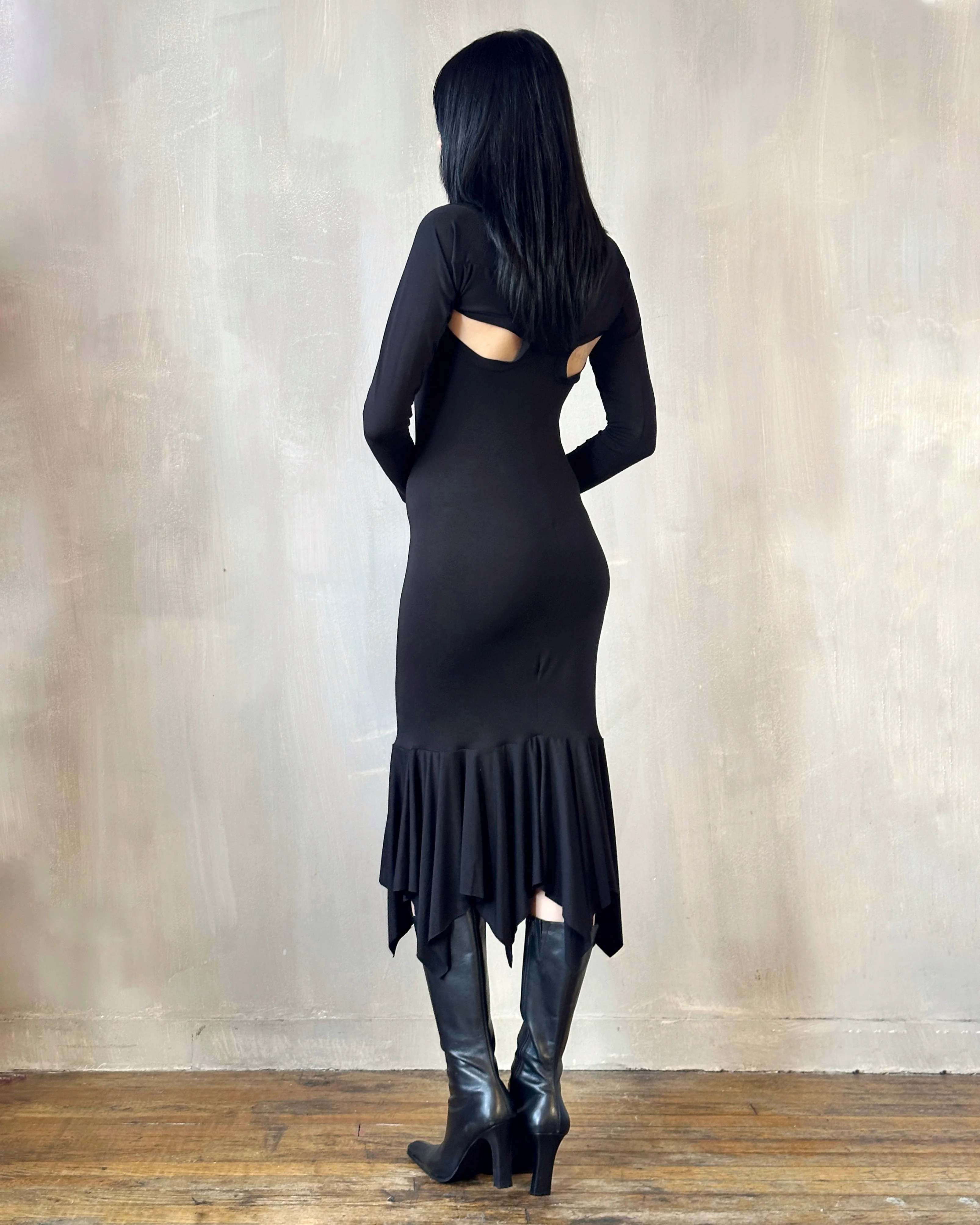 Halter Shrug Dress Black (Size I) - Image 4