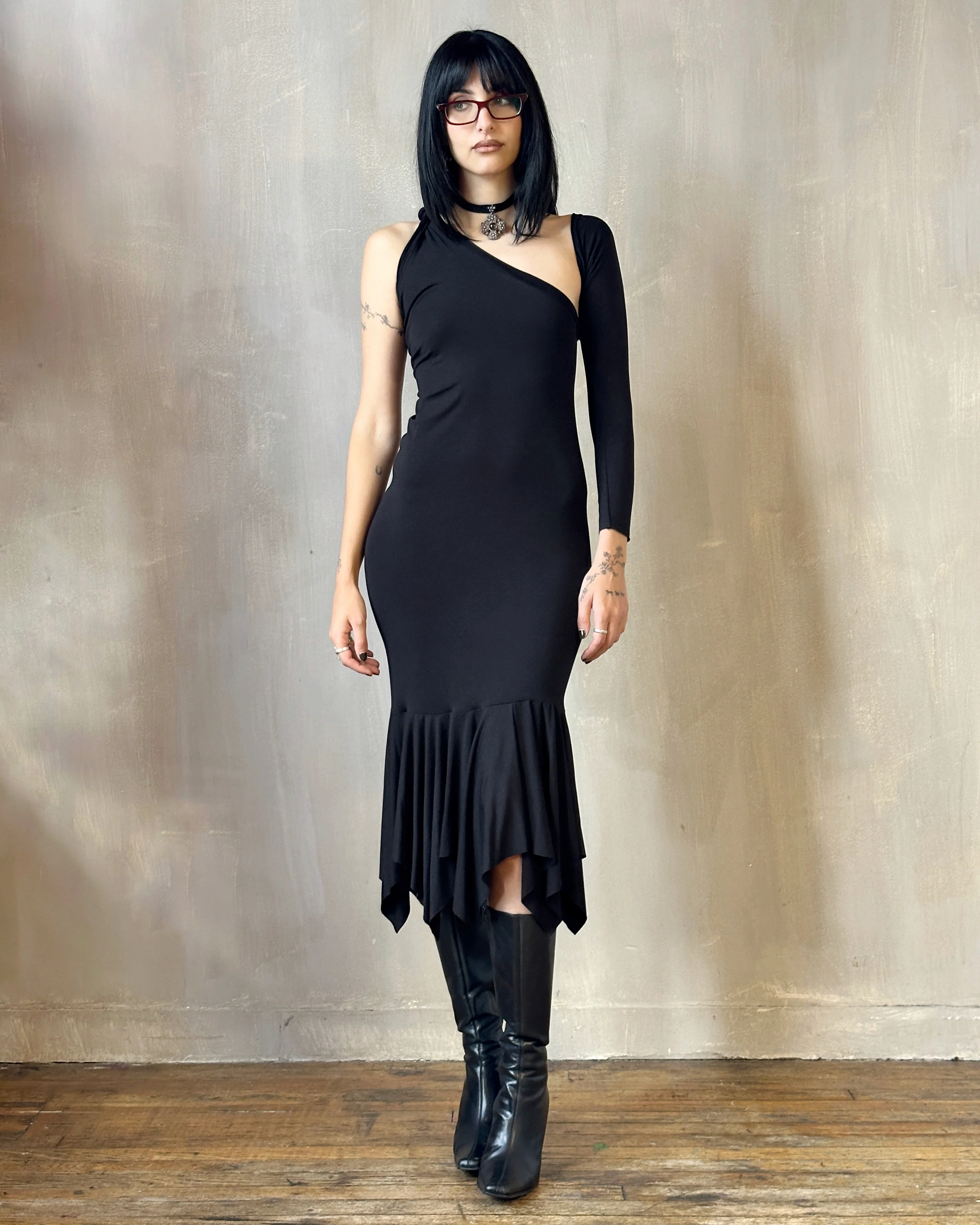 Halter Shrug Dress Black (Size I) - Image 5
