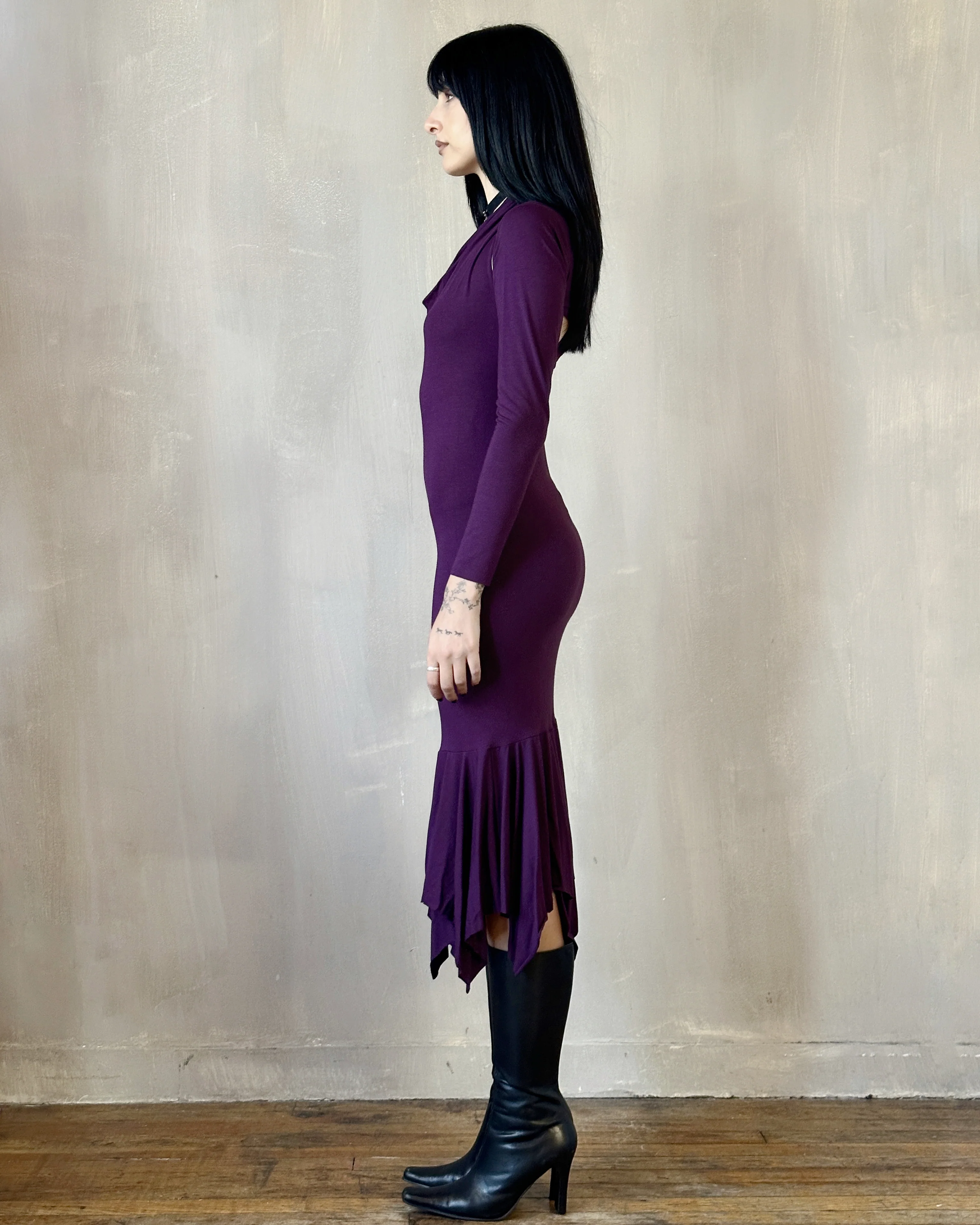 Halter Shrug Dress in Purple Nightshade (In Stock) - Image 4
