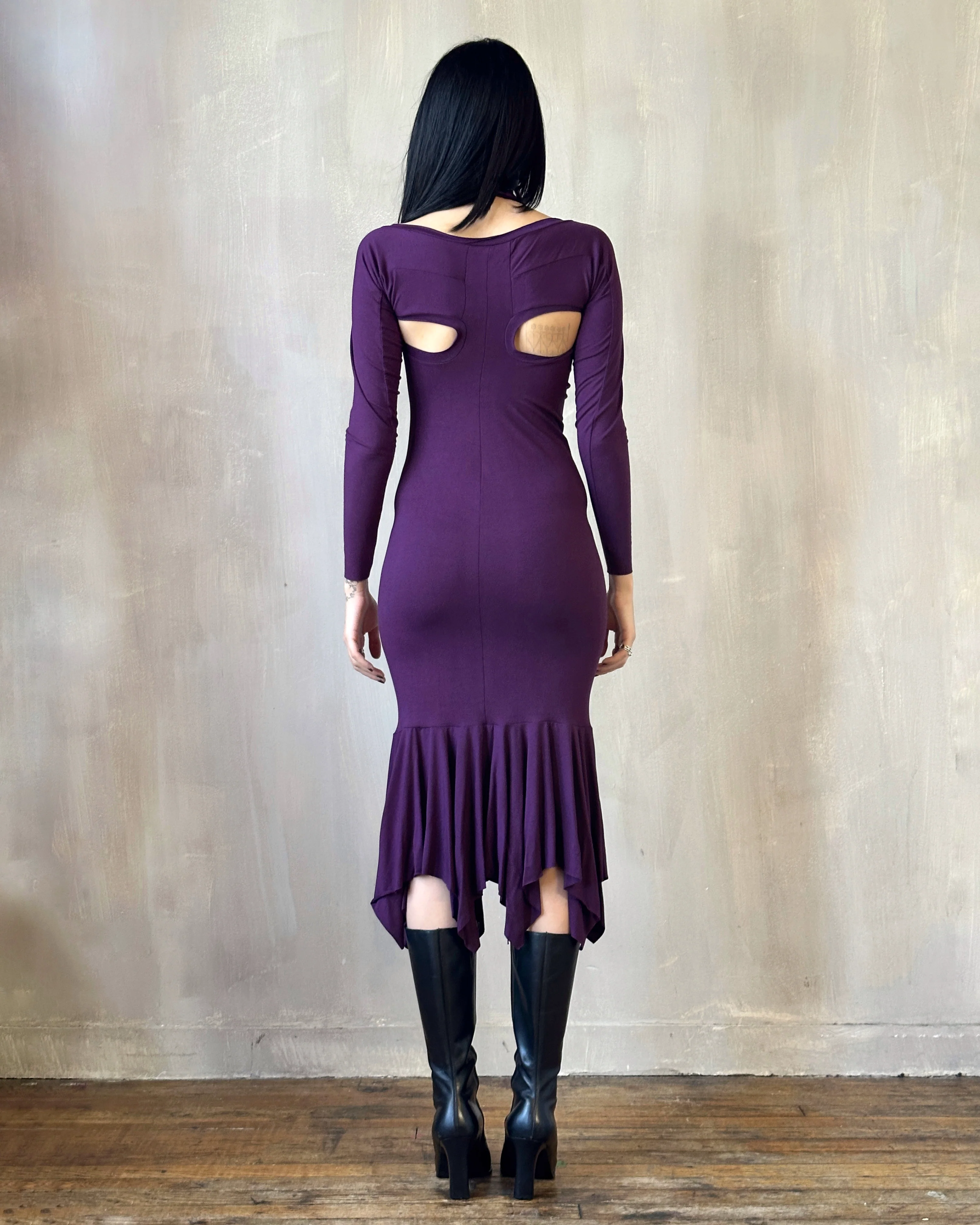 Halter Shrug Dress in Purple Nightshade (In Stock) - Image 5