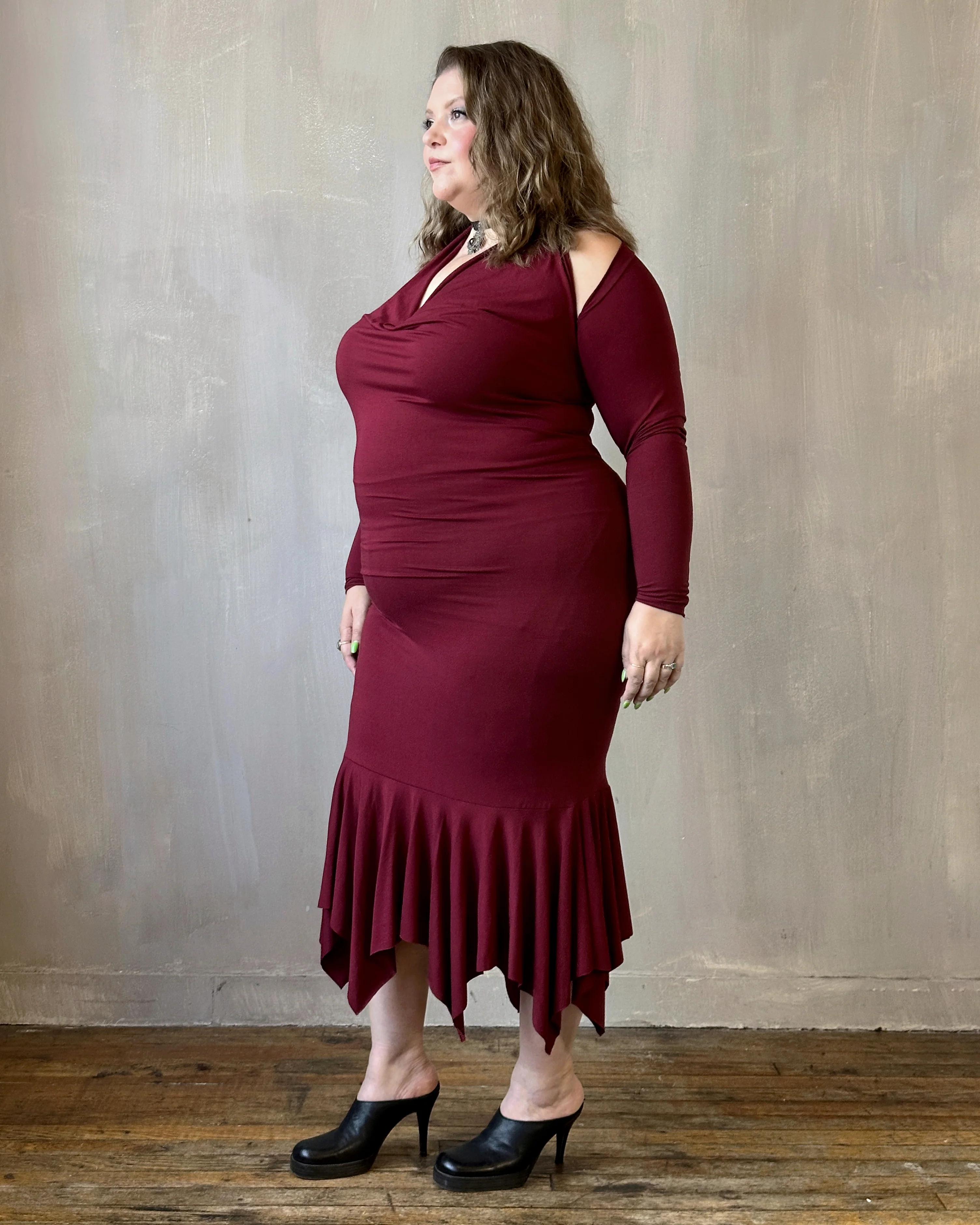 Halter Shrug Dress Blood Red (In Stock) - Image 3