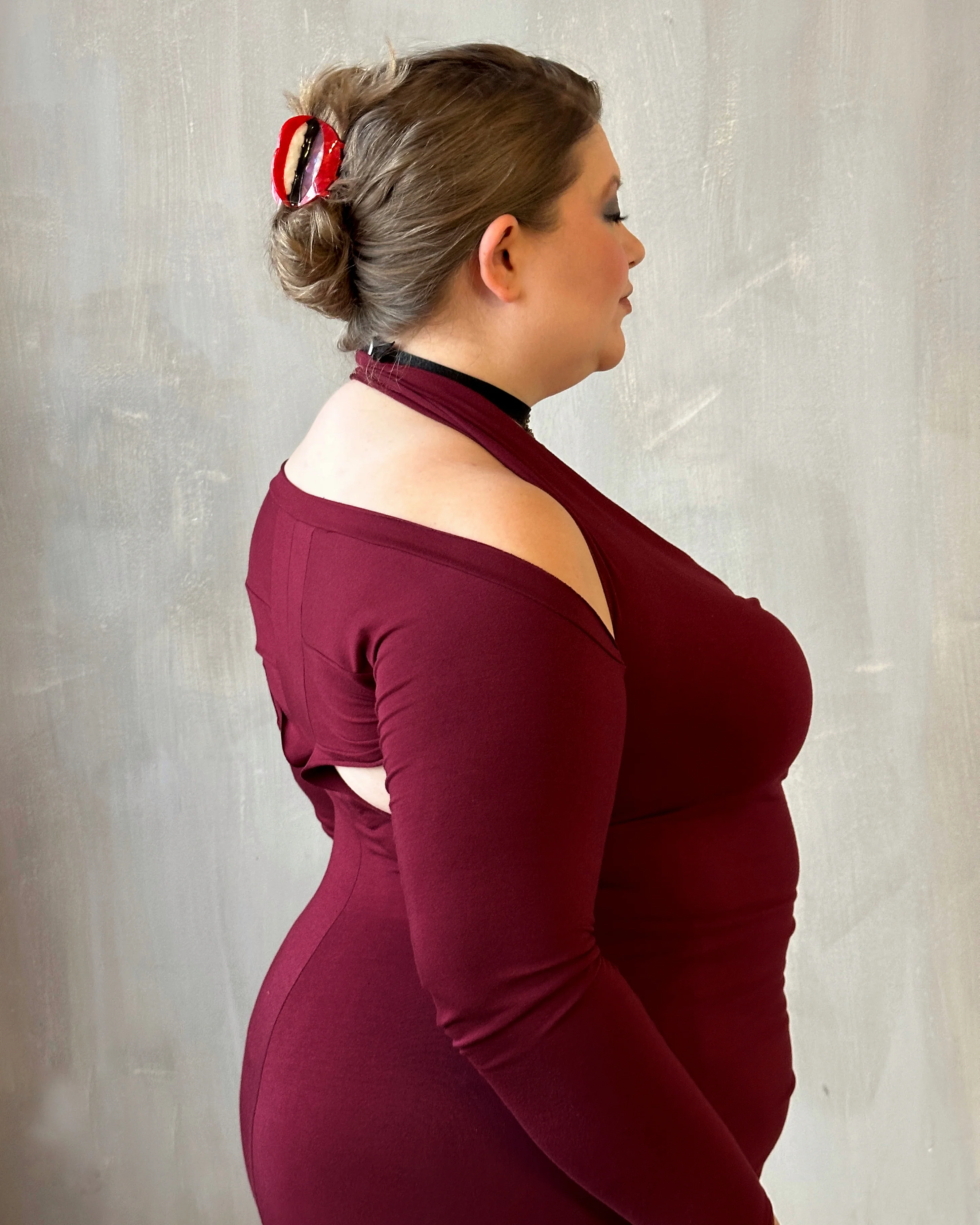 Halter Shrug Dress Blood Red (In Stock) - Image 6