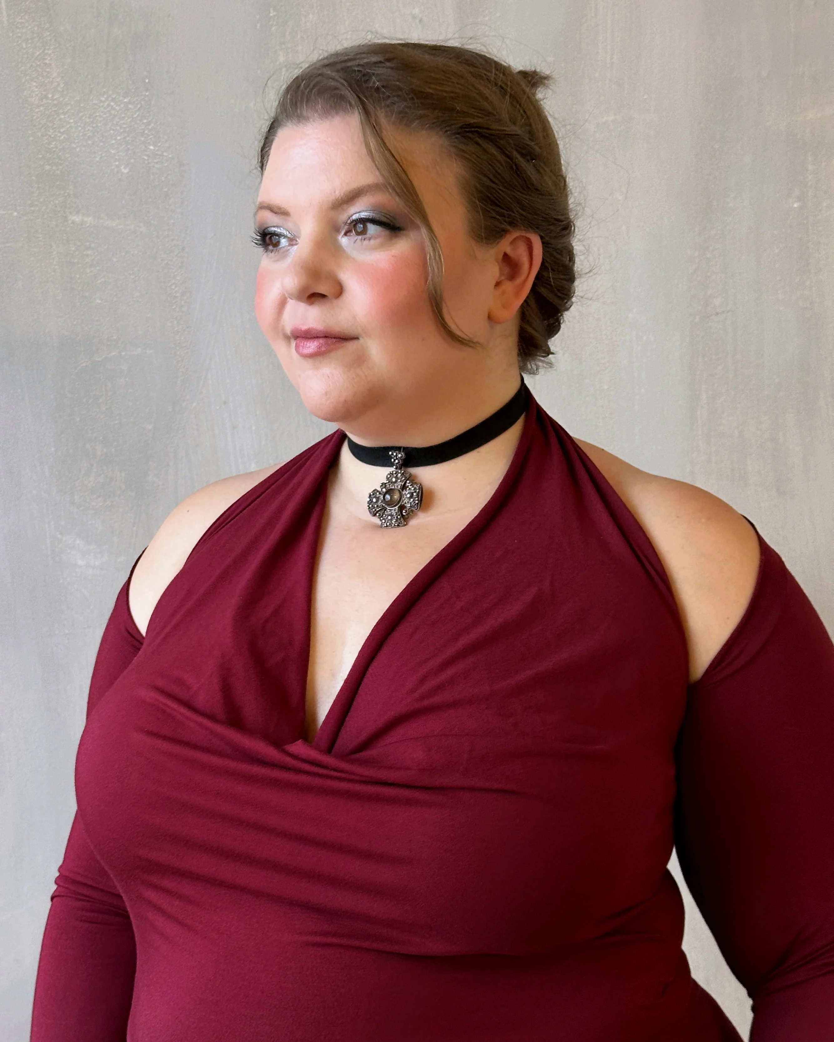 Halter Shrug Dress Blood Red (In Stock) - Image 7