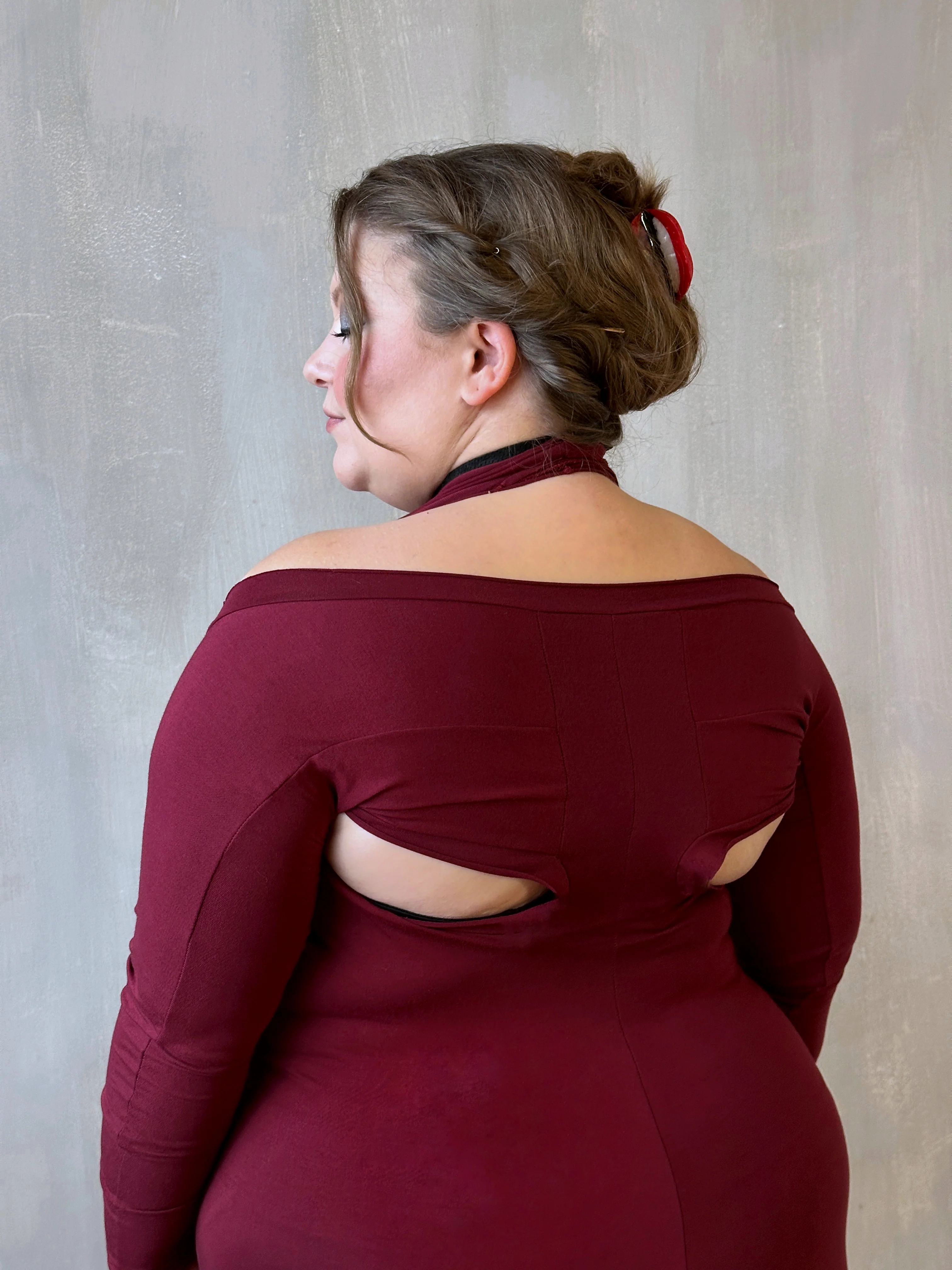 Halter Shrug Dress Blood Red (In Stock) - Image 8