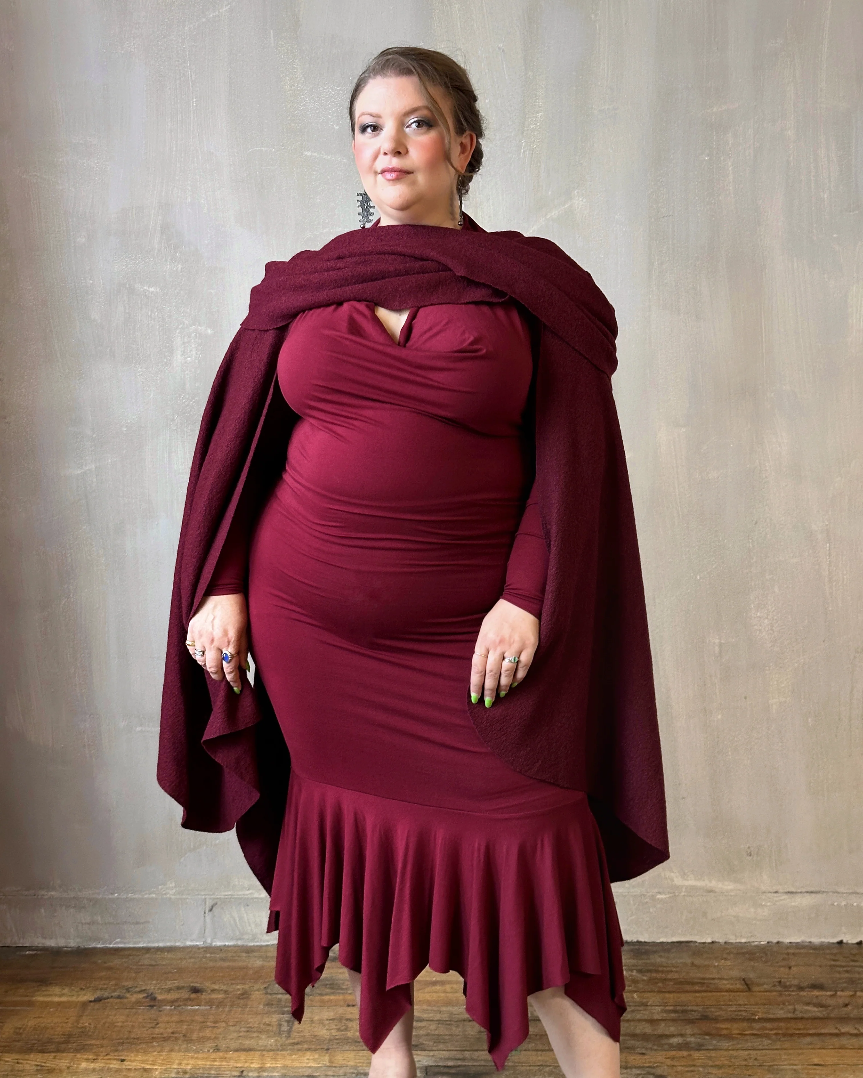 Halter Shrug Dress Blood Red (In Stock) - Image 9