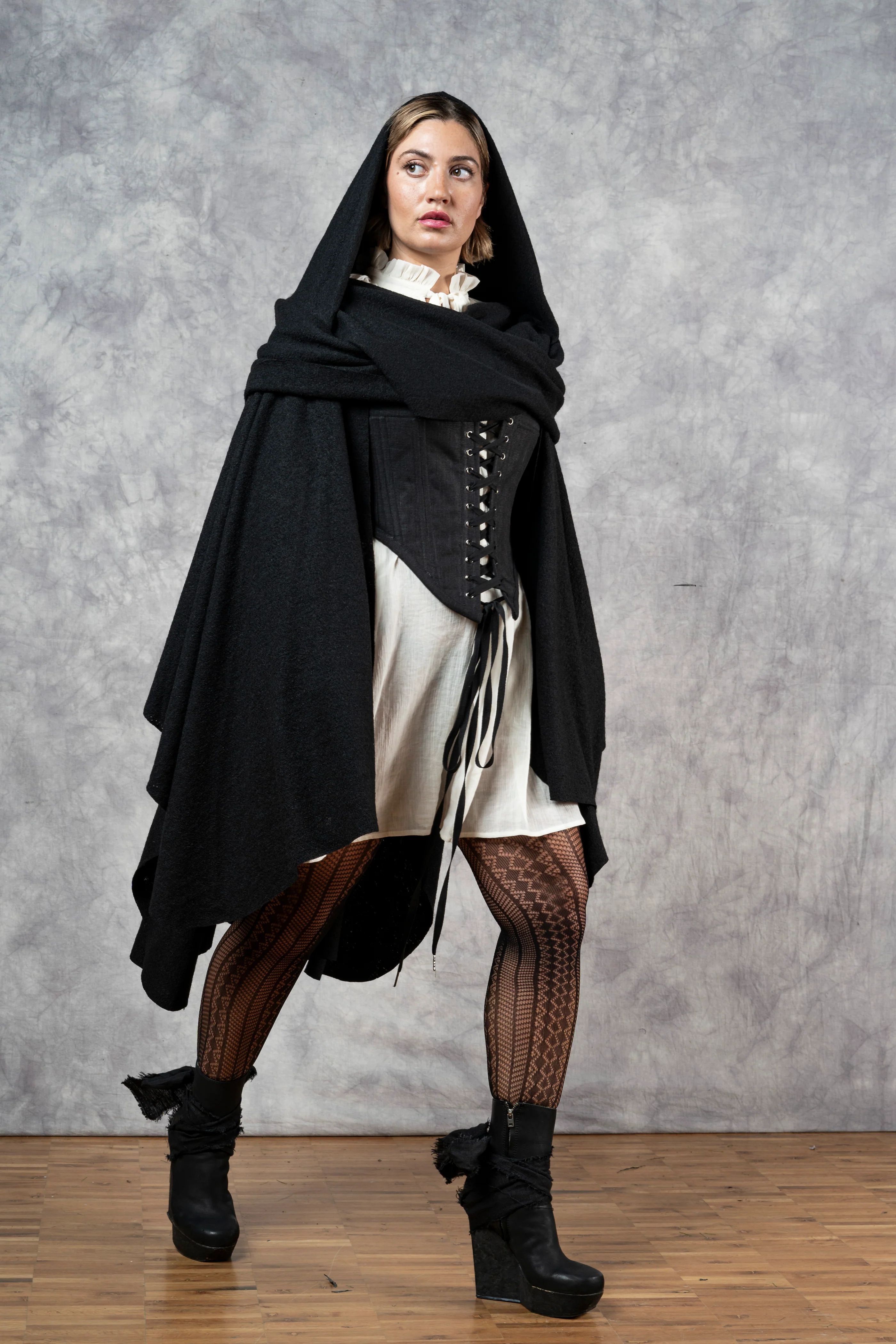 Hybrid Stays in Black Linen (Made-To-Order) - Image 10