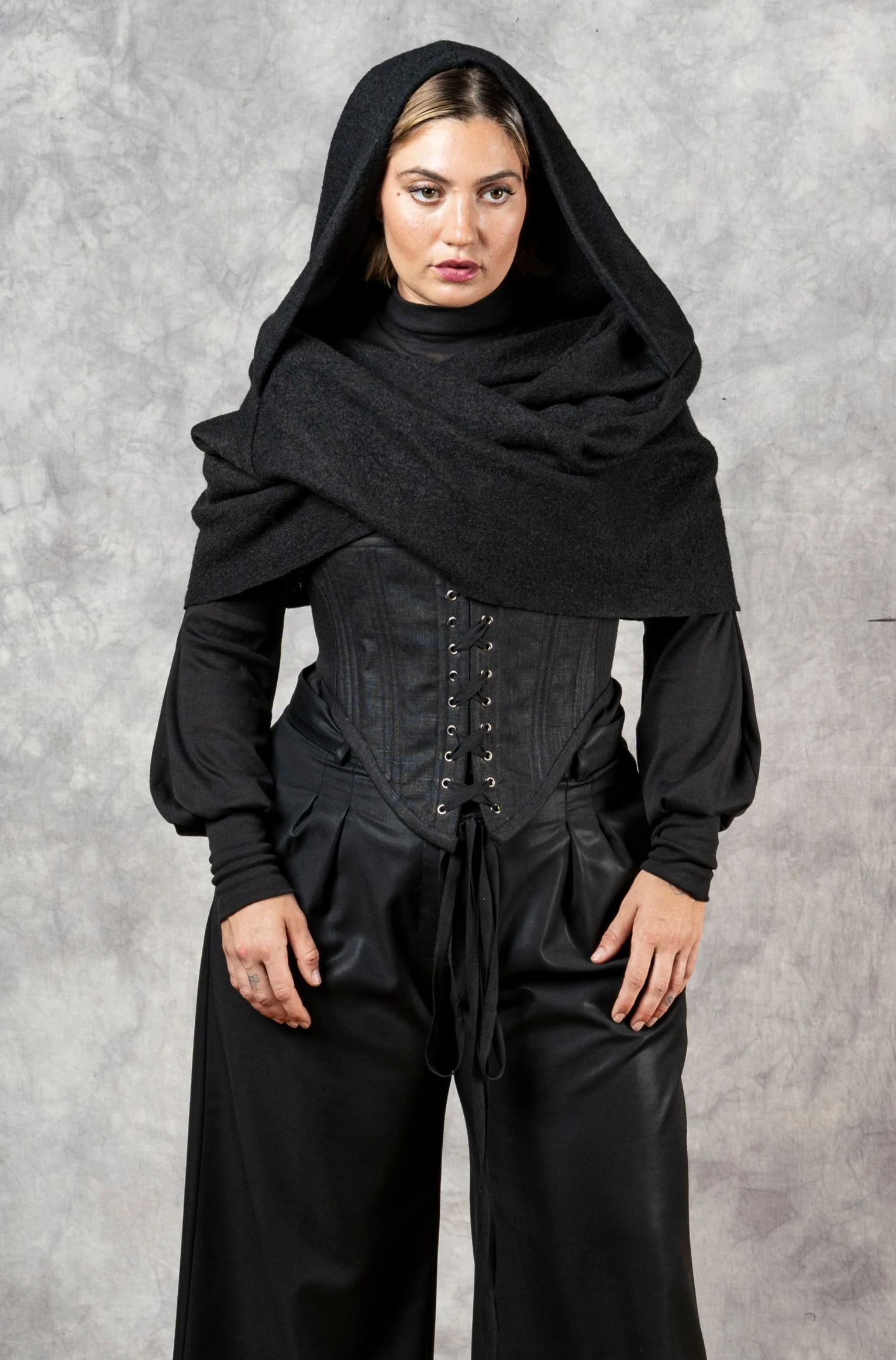 Hybrid Stays in Black Linen (Made-To-Order) - Image 12
