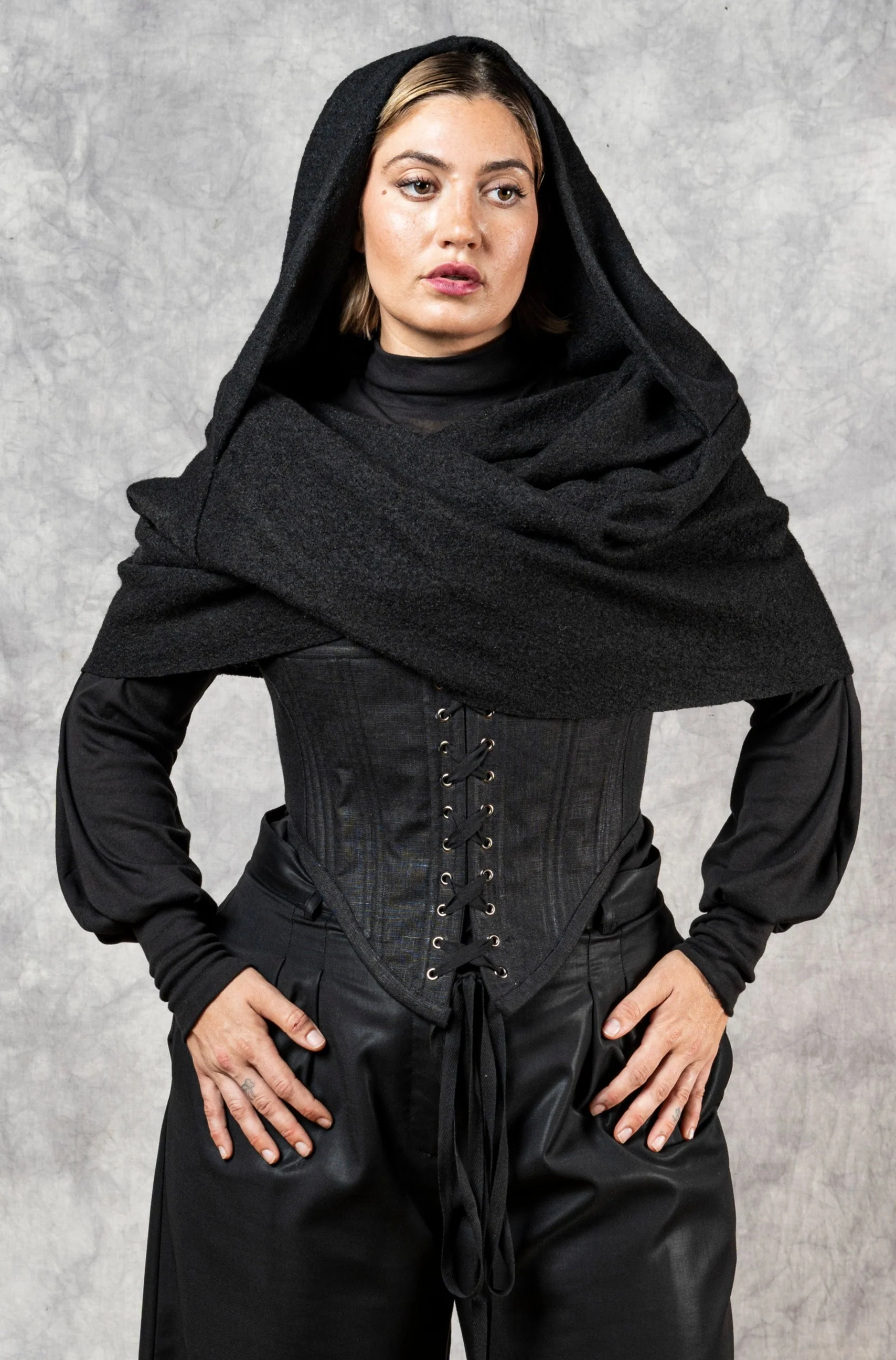 Hybrid Stays in Black Linen (Made-To-Order) - Image 16