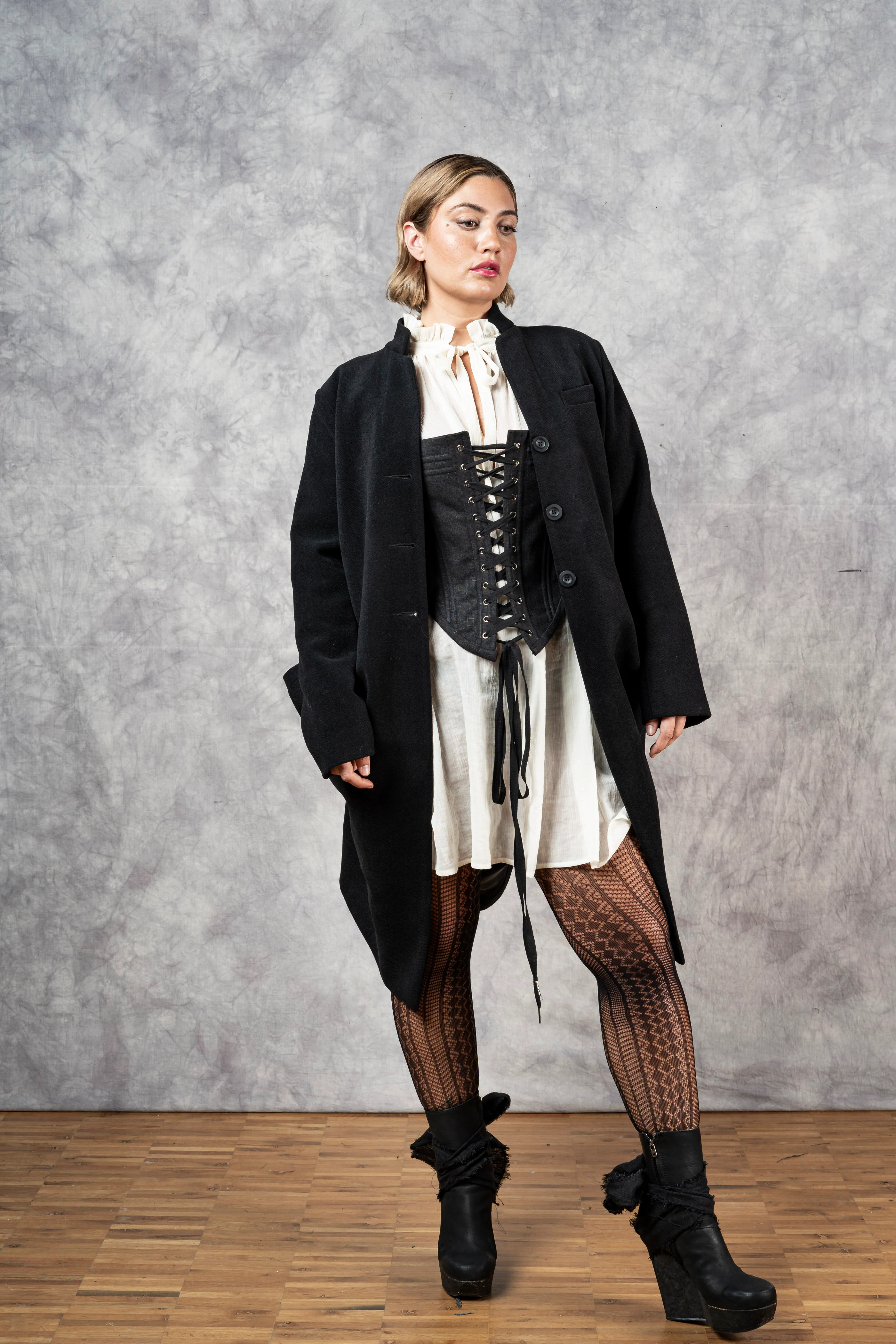 Hybrid Stays in Black Linen (Made-To-Order) - Image 18