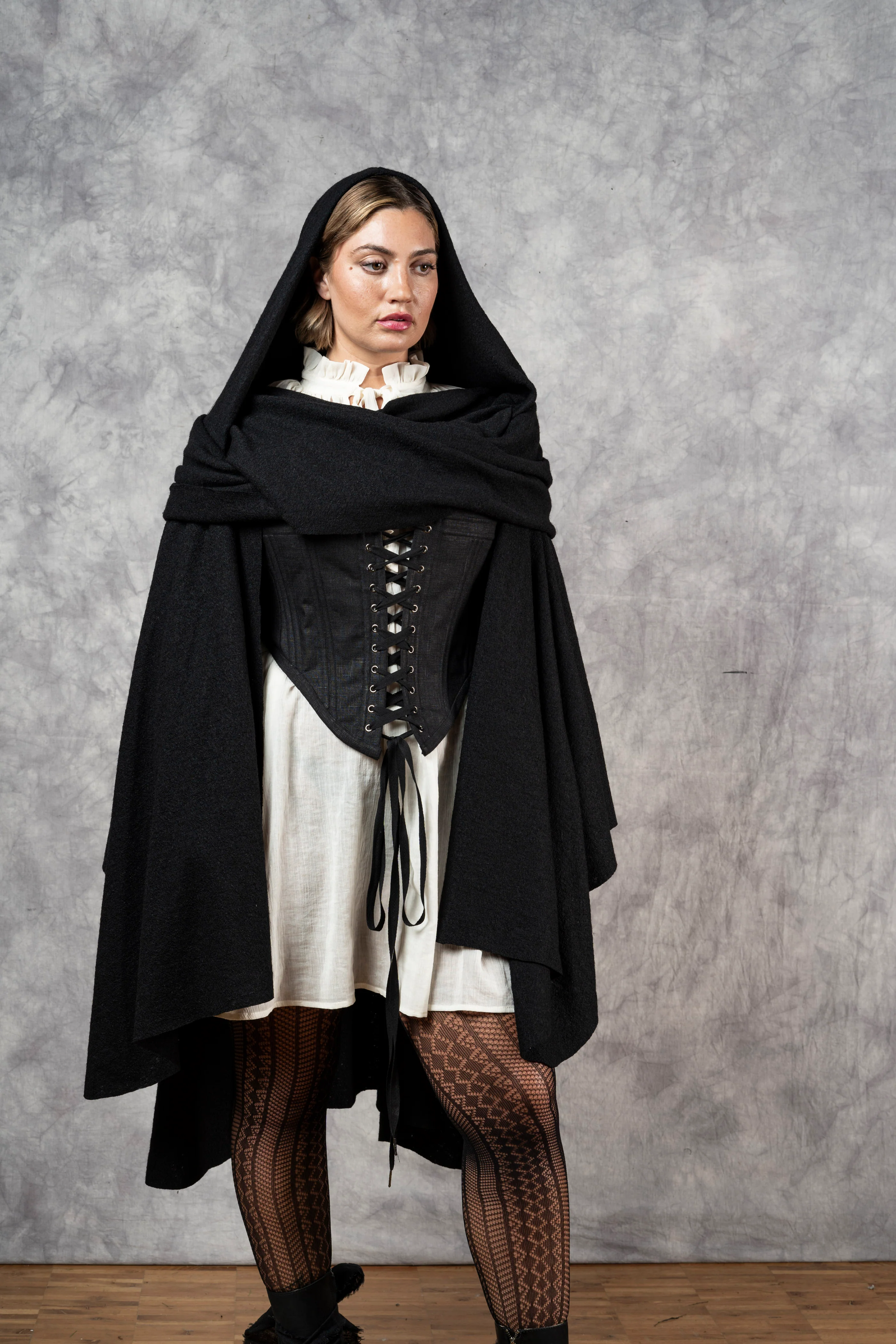 Hybrid Stays in Black Linen (Made-To-Order) - Image 19