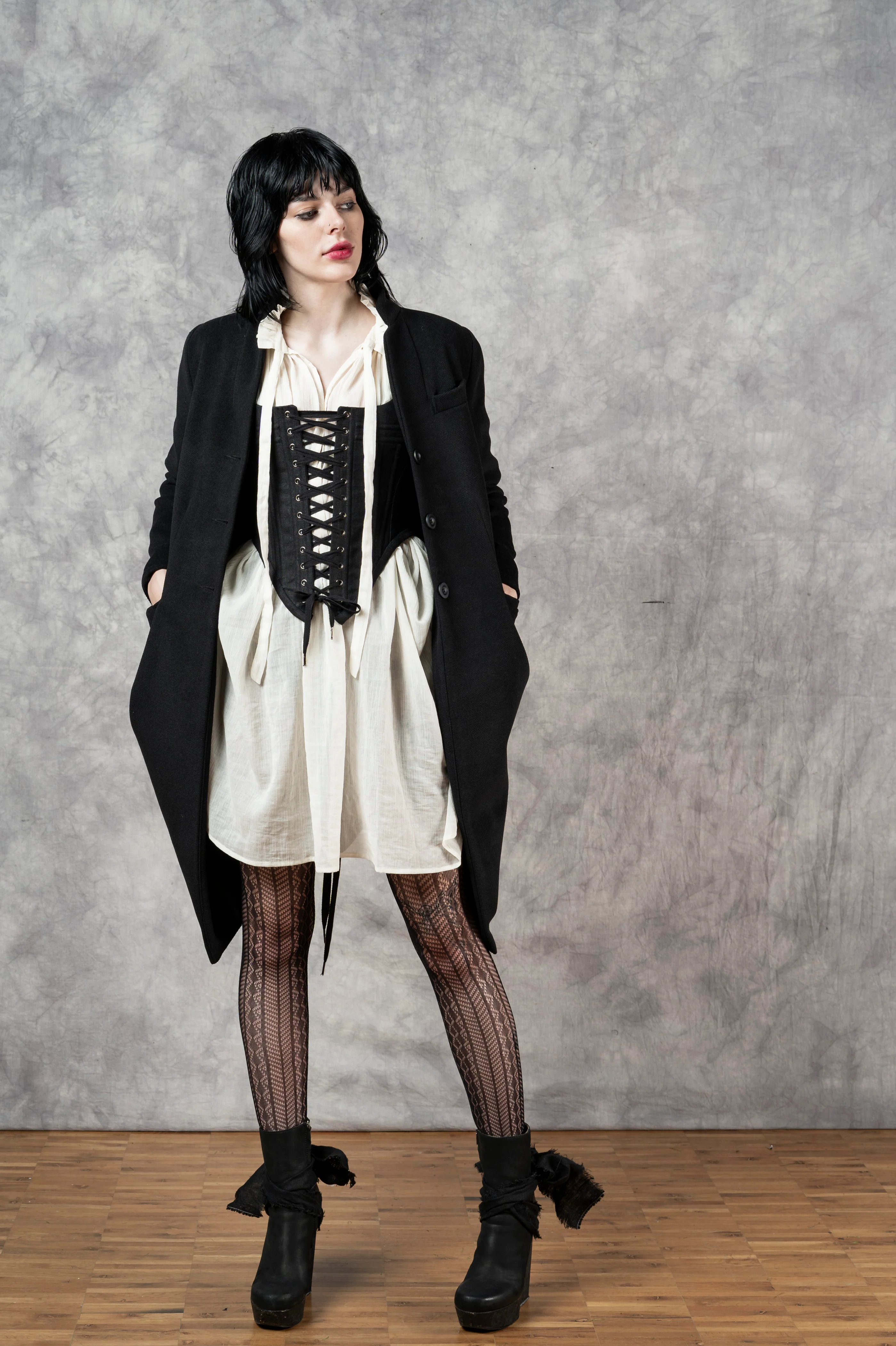 Hybrid Stays in Black Linen (Made-To-Order) - Image 26