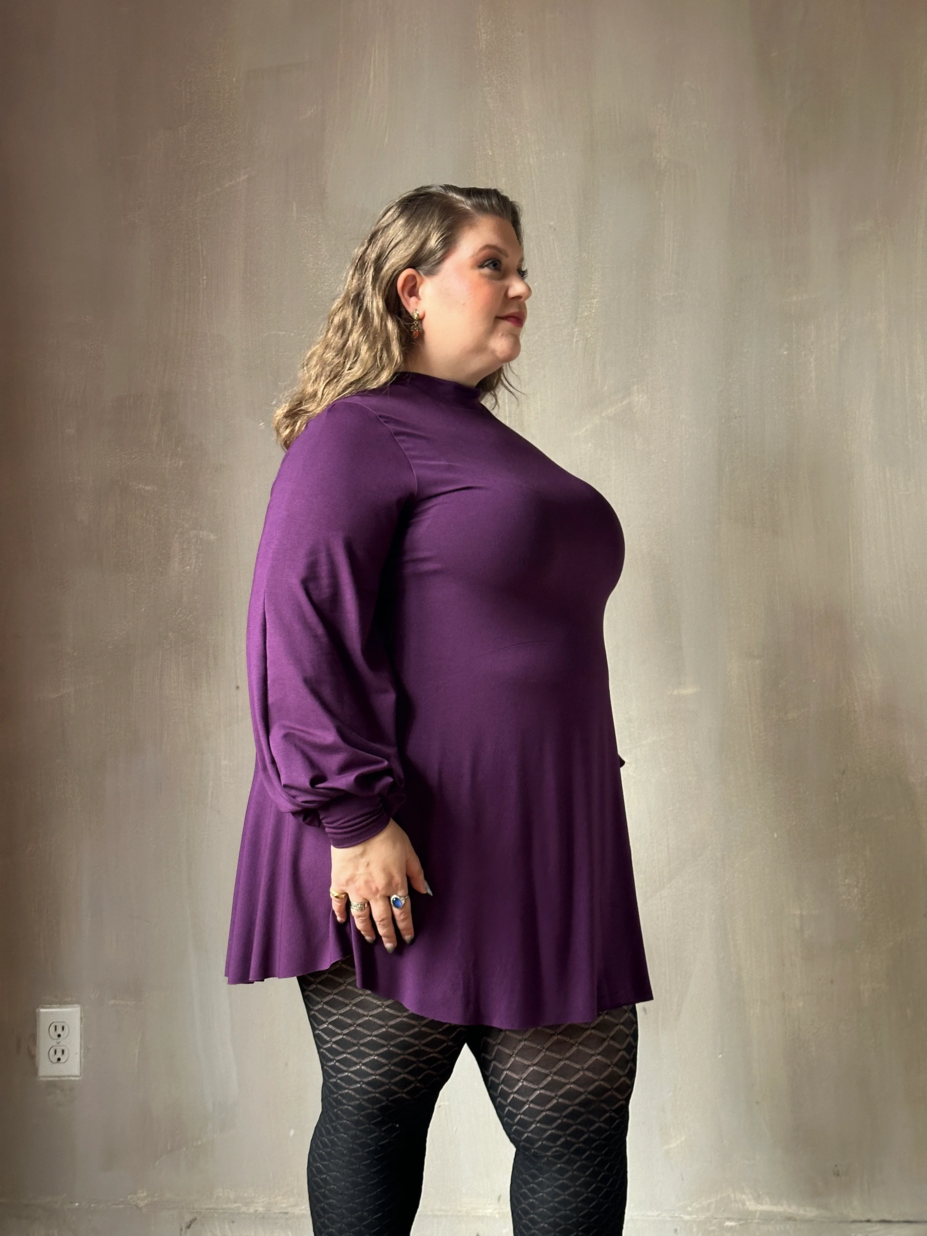 Holiday '24: Bishop Sleeve Mini Dress in Nightshade Purple - Image 12