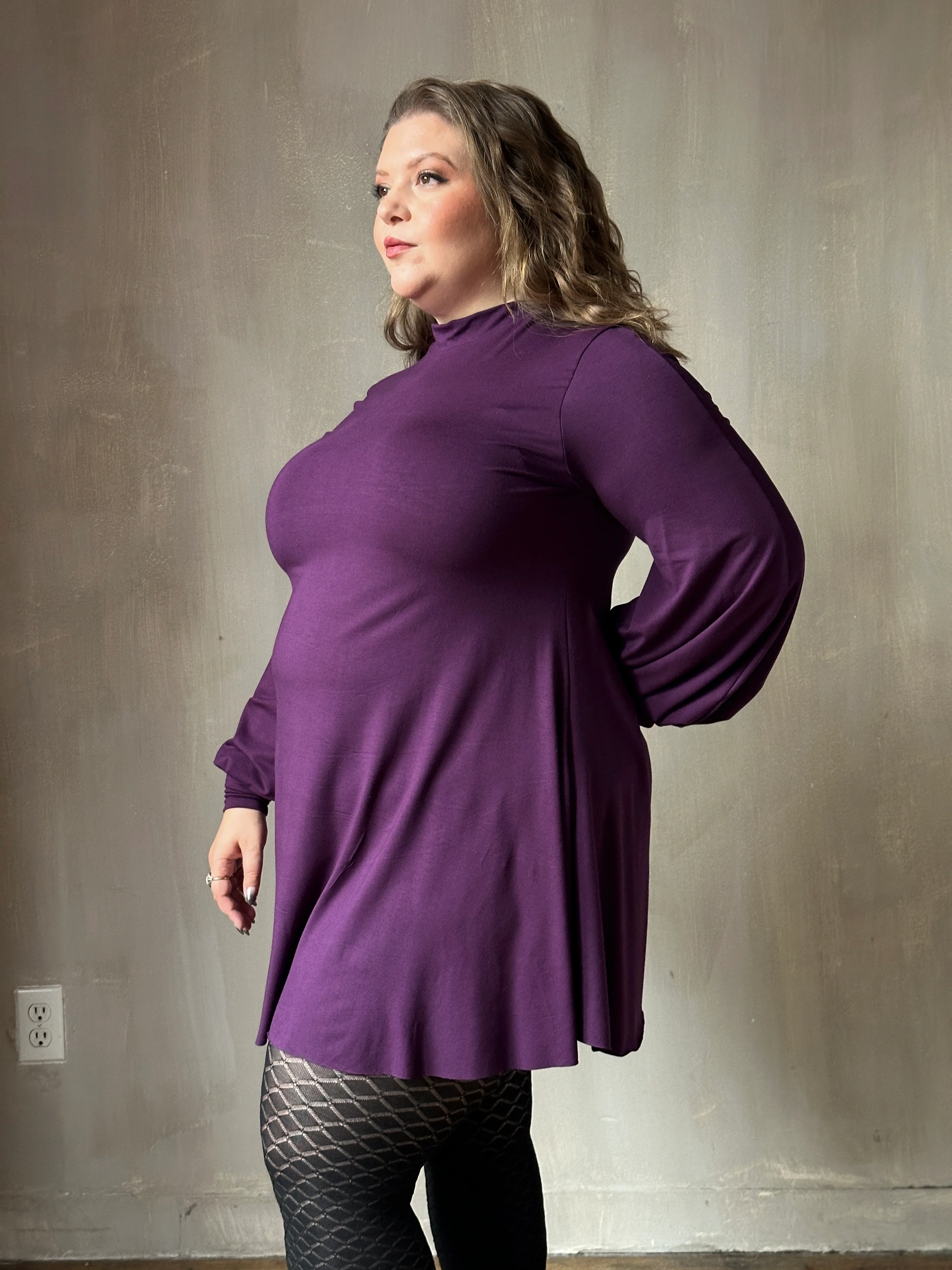 Holiday '24: Bishop Sleeve Mini Dress in Nightshade Purple - Image 7