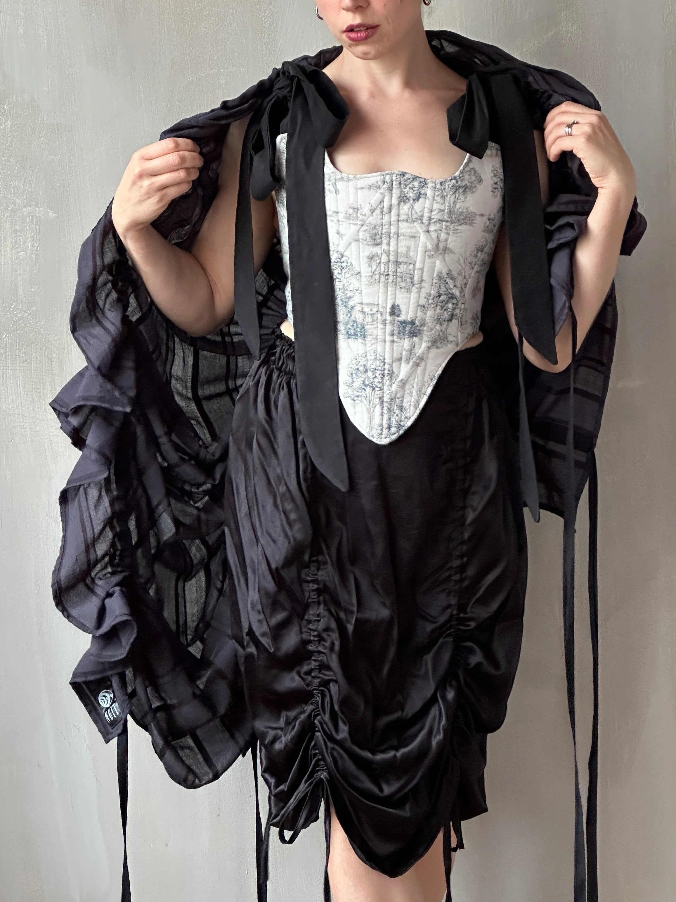 FW25: Drawstring Scarf in Nightshade Jacquard Stripe (In Stock) - Image 10