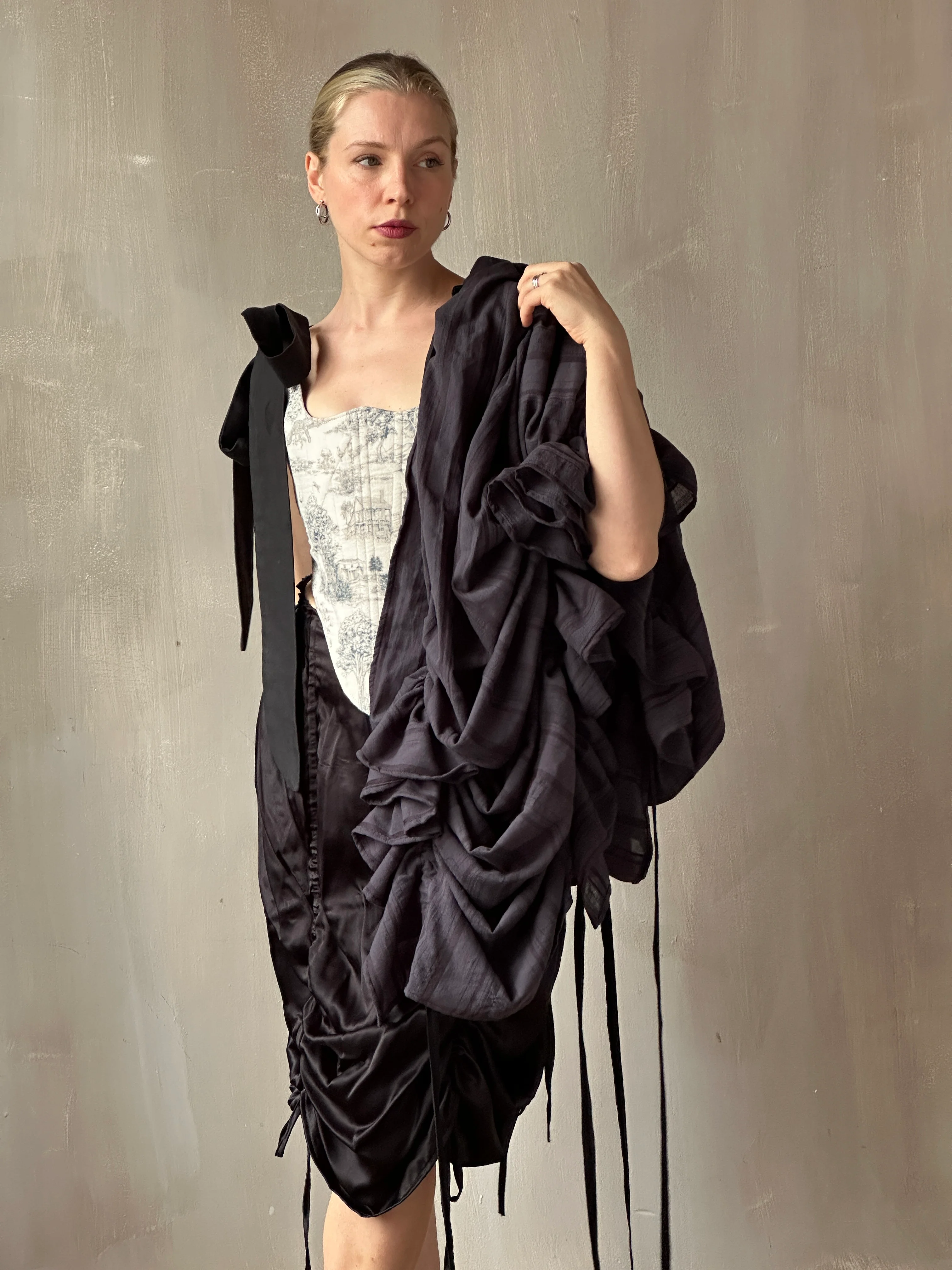 FW25: Drawstring Scarf in Nightshade Jacquard Stripe (In Stock) - Image 9