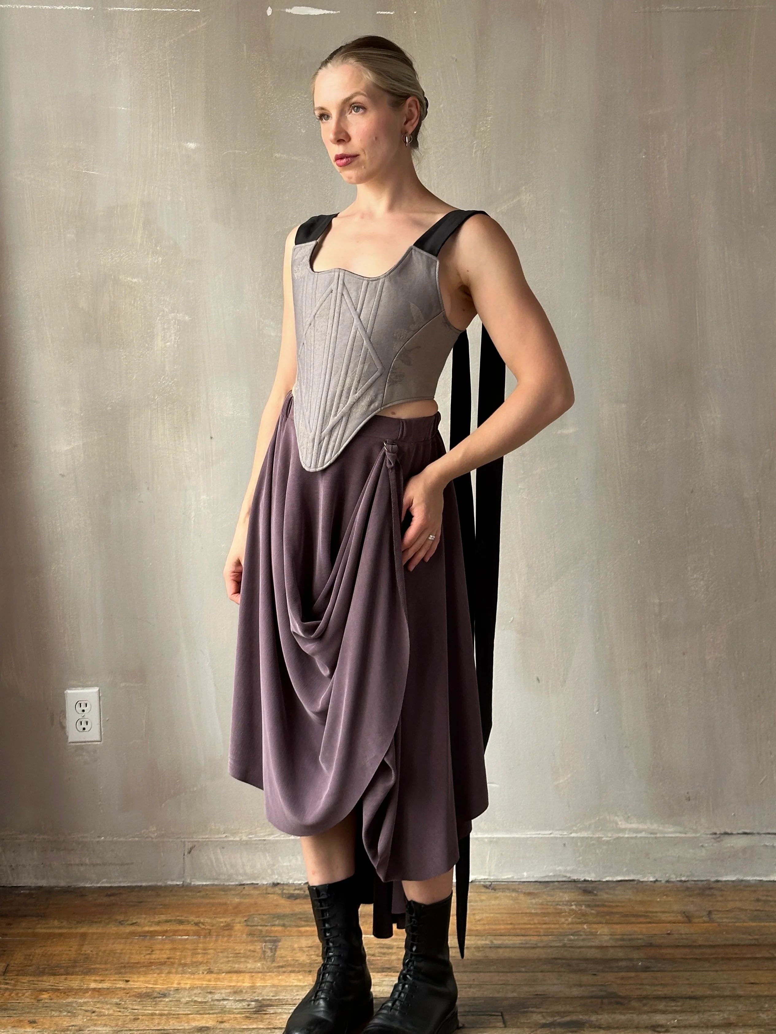 FW25: Pastorale Skirt in Dusty Amethyst Cupro (Pre-Order, Limited Edition) - Image 17