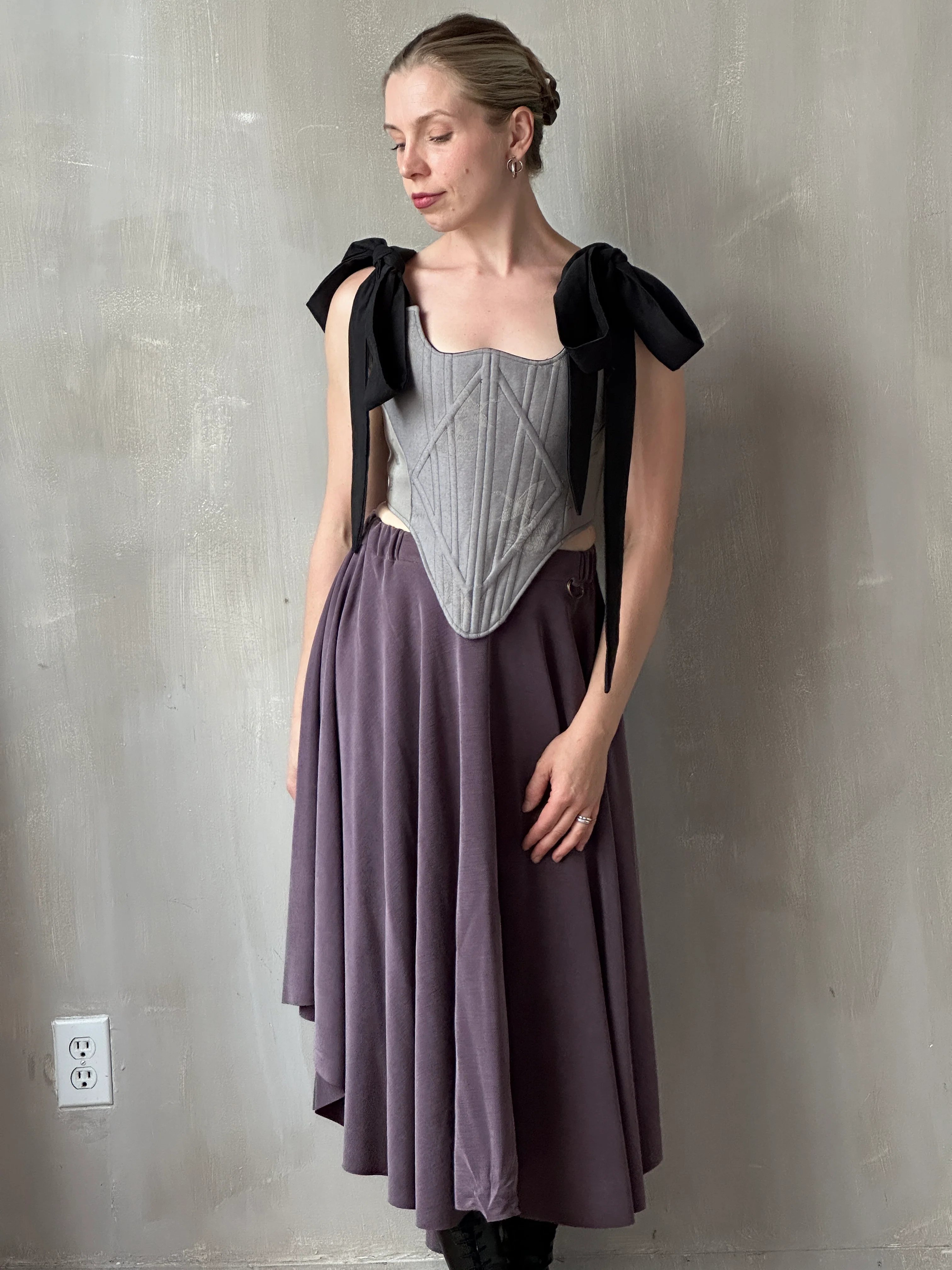 FW25: Pastorale Skirt in Dusty Amethyst Cupro (Pre-Order, Limited Edition) - Image 3