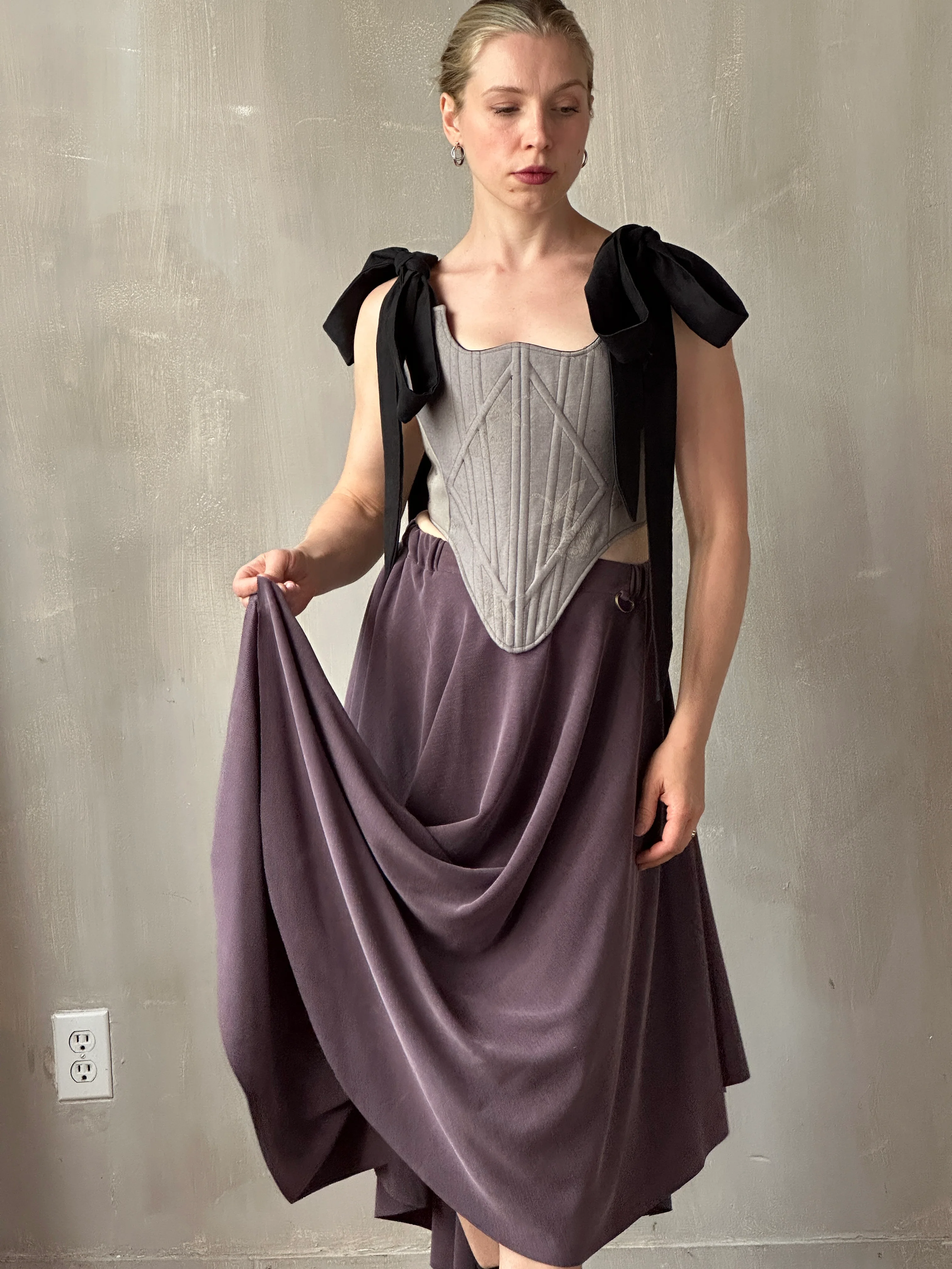 FW25: Pastorale Skirt in Dusty Amethyst Cupro (Pre-Order, Limited Edition) - Image 4