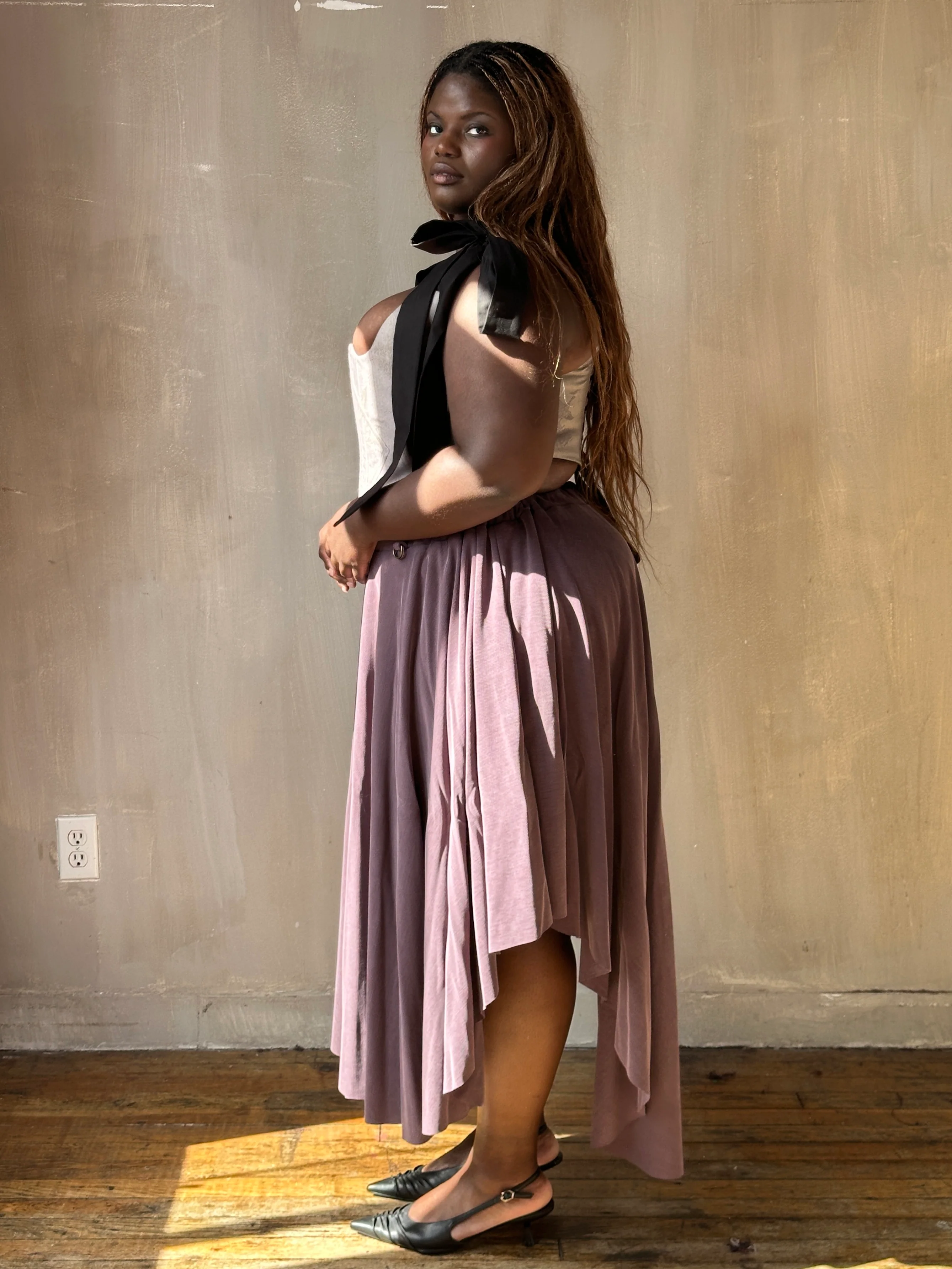 FW25: Pastorale Skirt in Dusty Amethyst Cupro (Pre-Order, Limited Edition) - Image 7