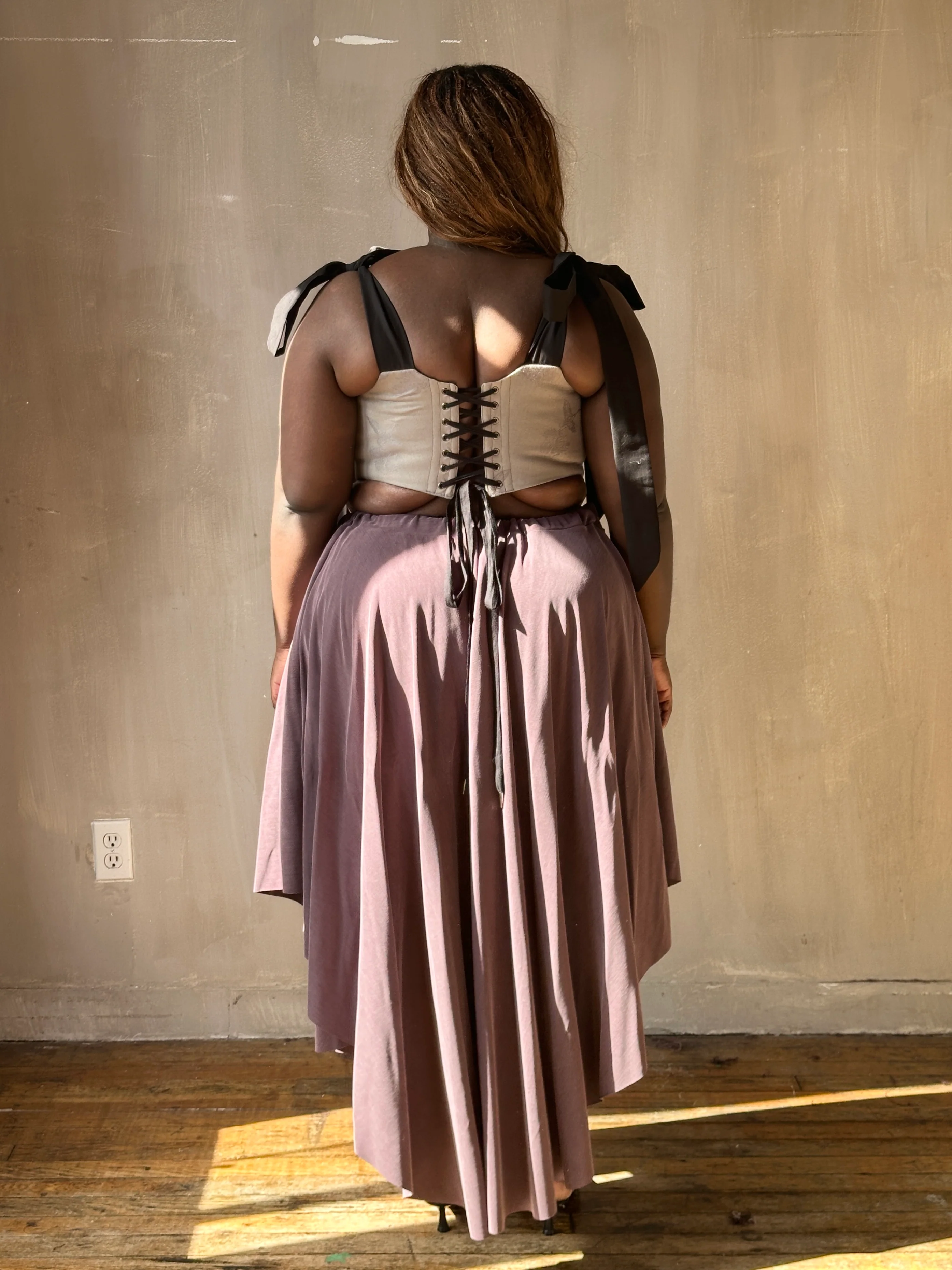 FW25: Pastorale Skirt in Dusty Amethyst Cupro (Pre-Order, Limited Edition) - Image 8