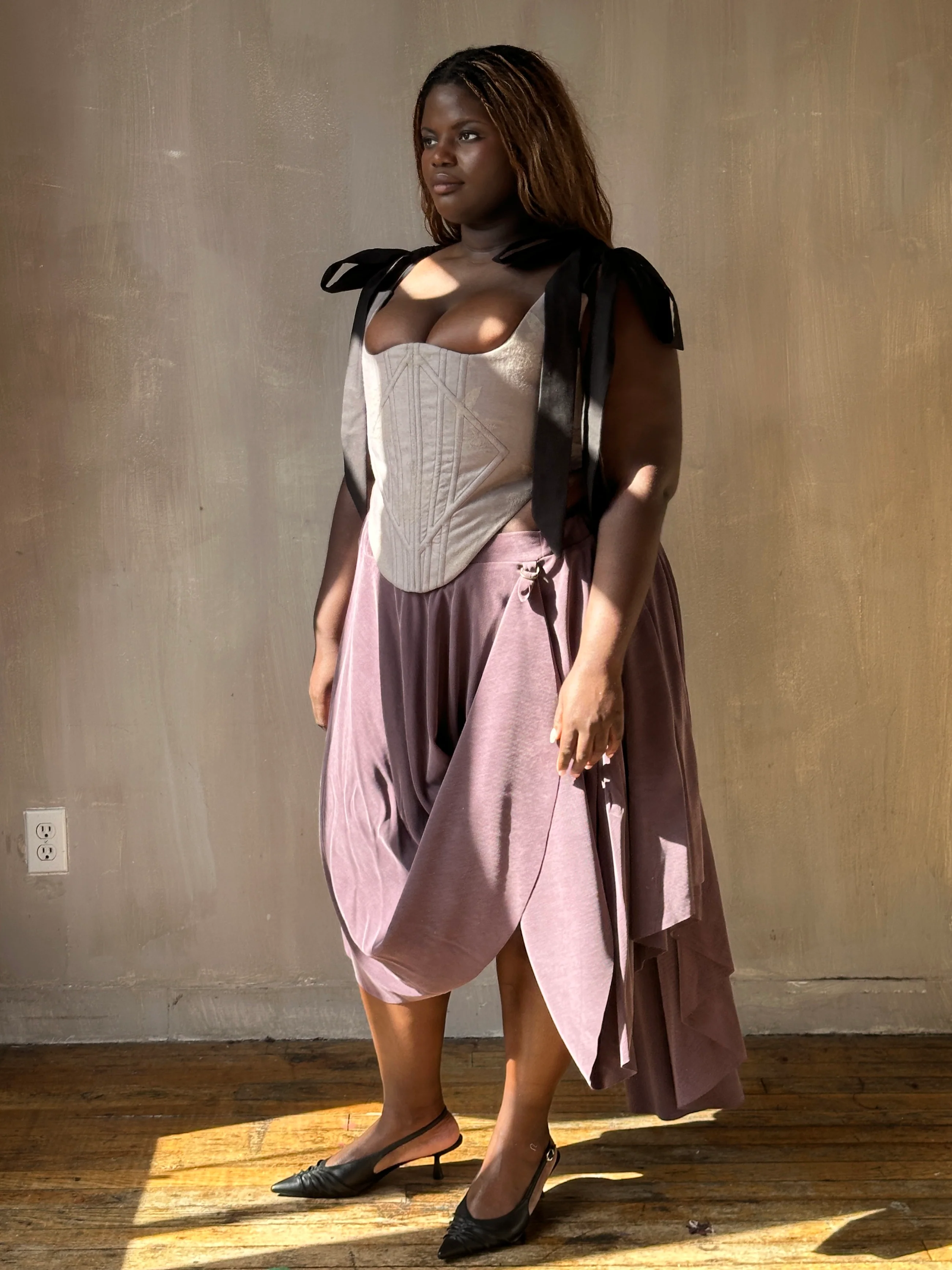 FW25: Pastorale Skirt in Dusty Amethyst Cupro (Pre-Order, Limited Edition) - Image 9