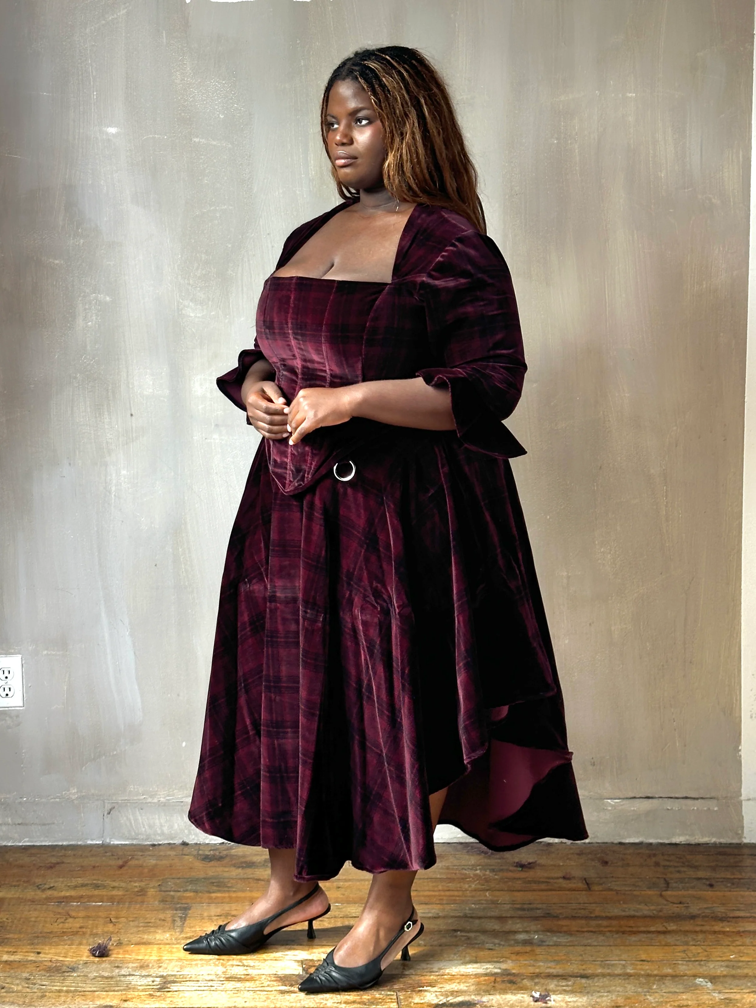 FW25: "Psyche" Pastorale Bodice and Skirt in Wine Tartan (Pre-Order) - Image 10