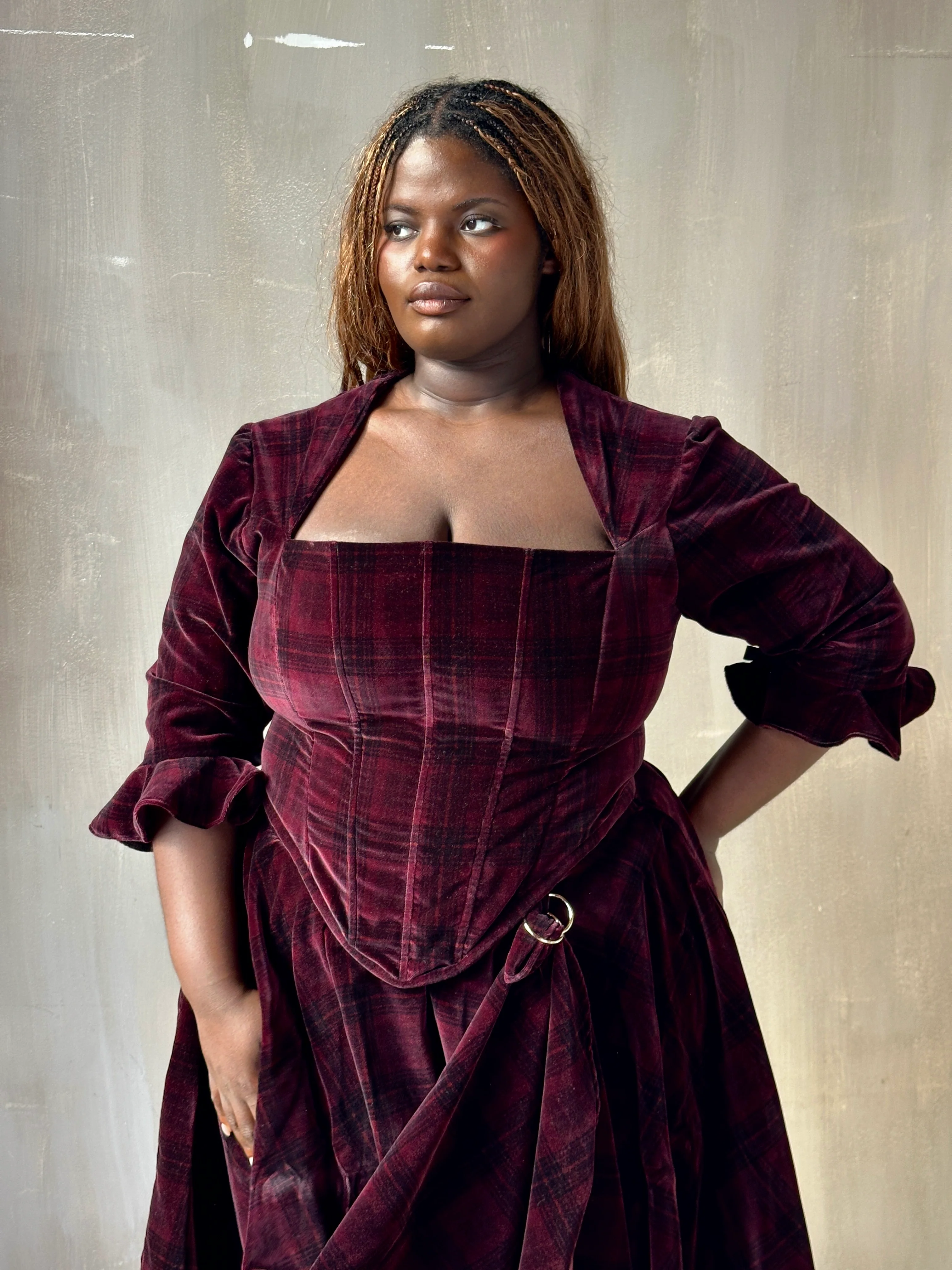 FW25: "Psyche" Pastorale Bodice and Skirt in Wine Tartan (Pre-Order) - Image 12