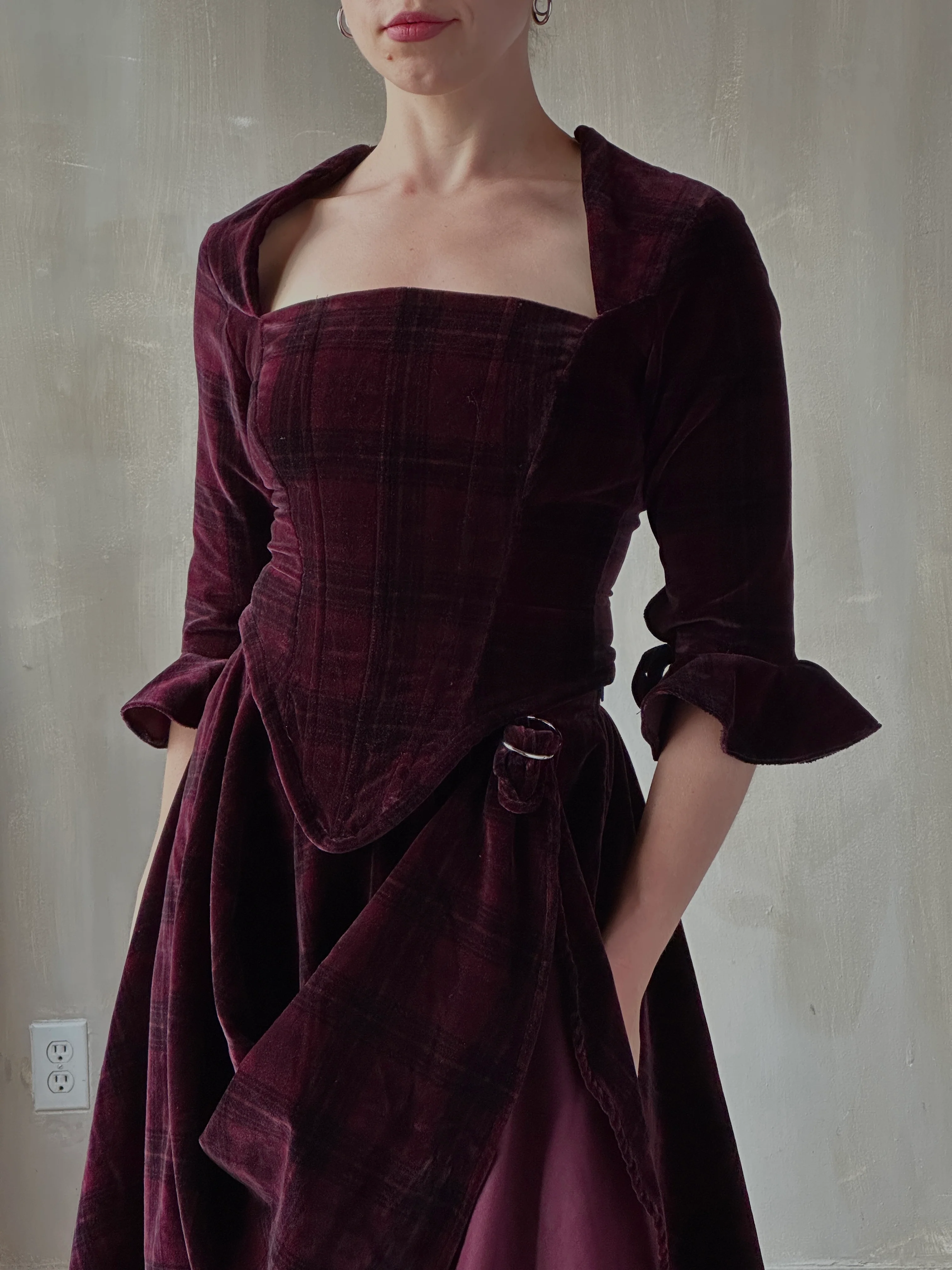 FW25: "Psyche" Pastorale Bodice and Skirt in Wine Tartan (Pre-Order) - Image 17