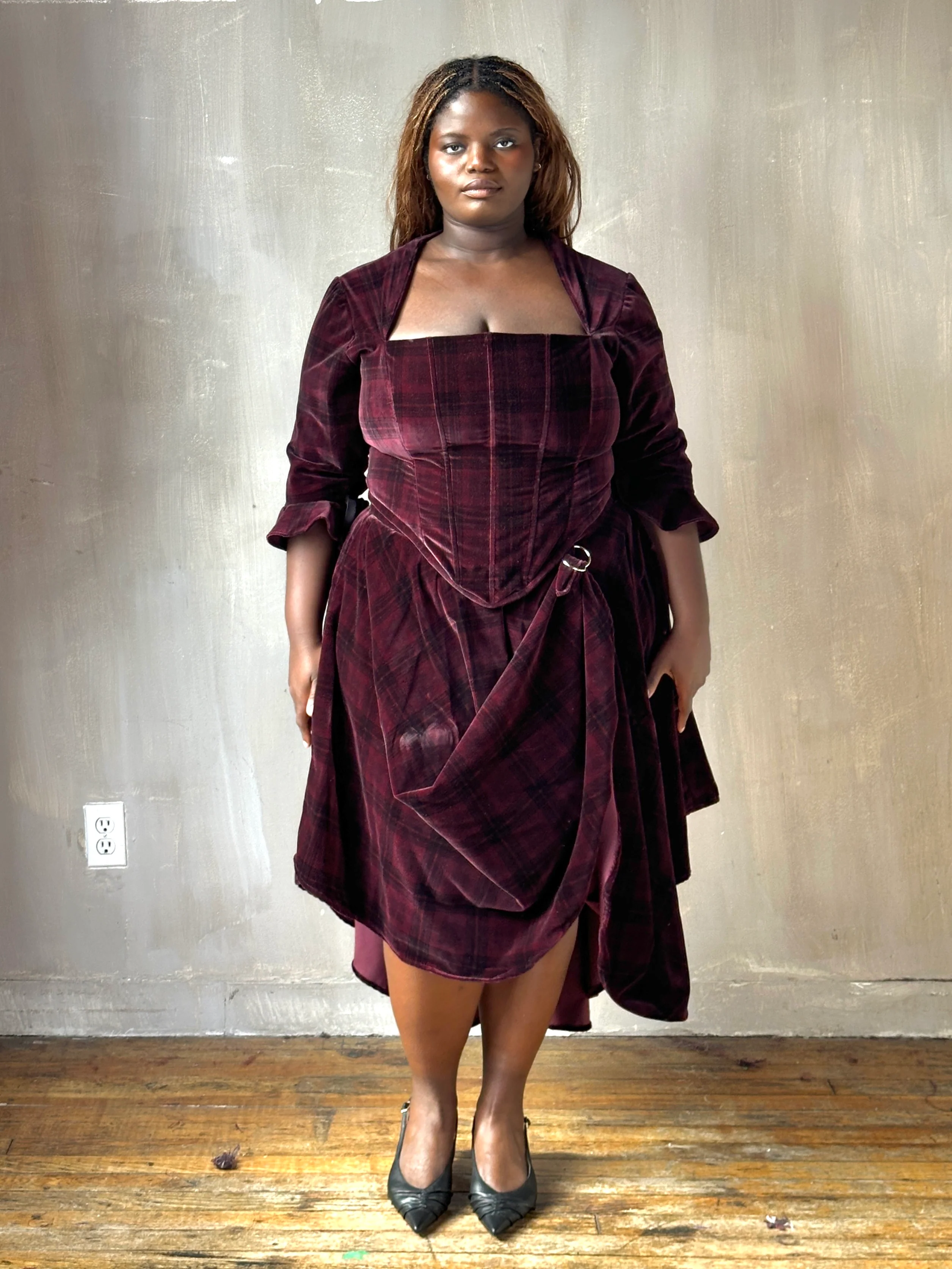 FW25: "Psyche" Pastorale Bodice and Skirt in Wine Tartan (Pre-Order) - Image 20