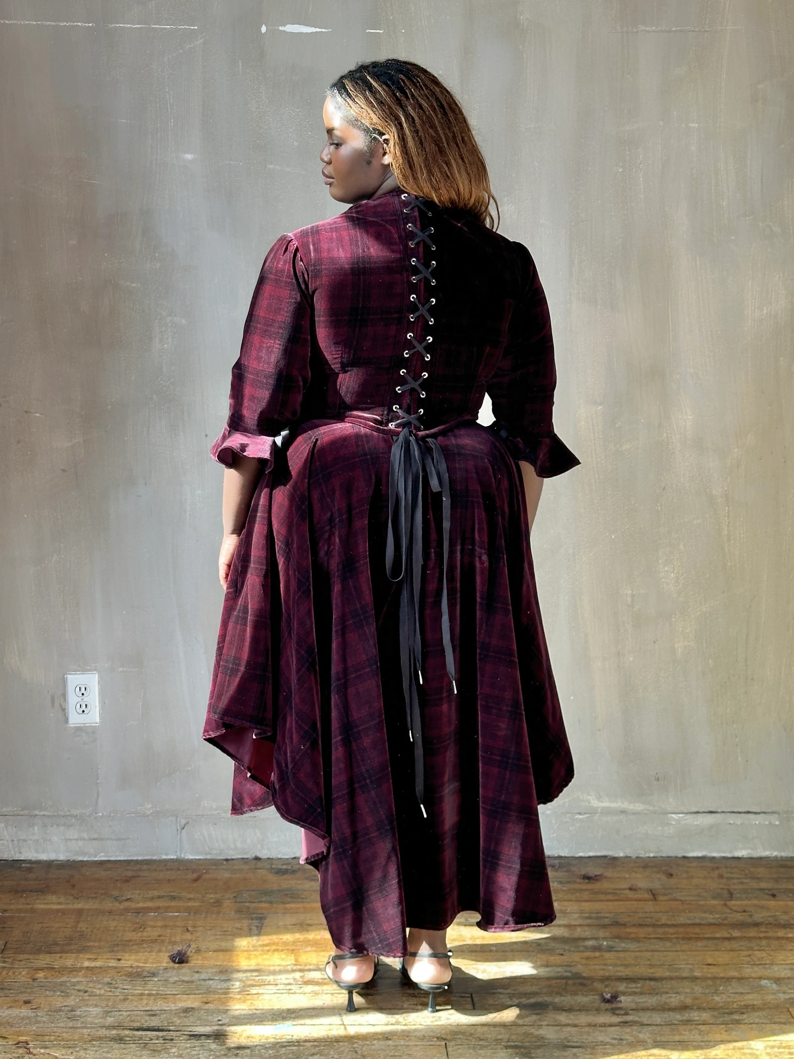 FW25: "Psyche" Pastorale Bodice and Skirt in Wine Tartan (Pre-Order) - Image 21