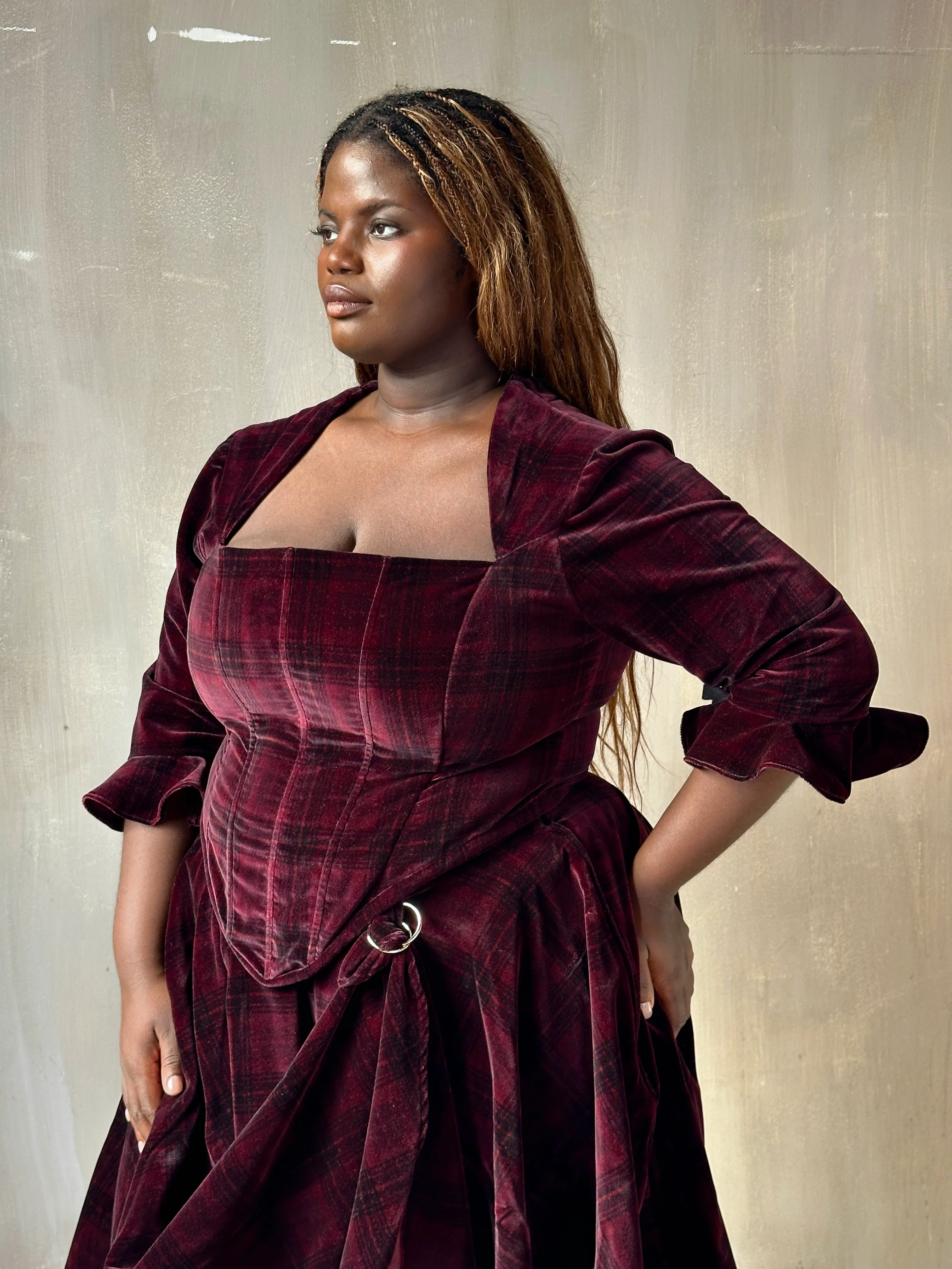 FW25: "Psyche" Pastorale Bodice and Skirt in Wine Tartan (Pre-Order) - Image 22