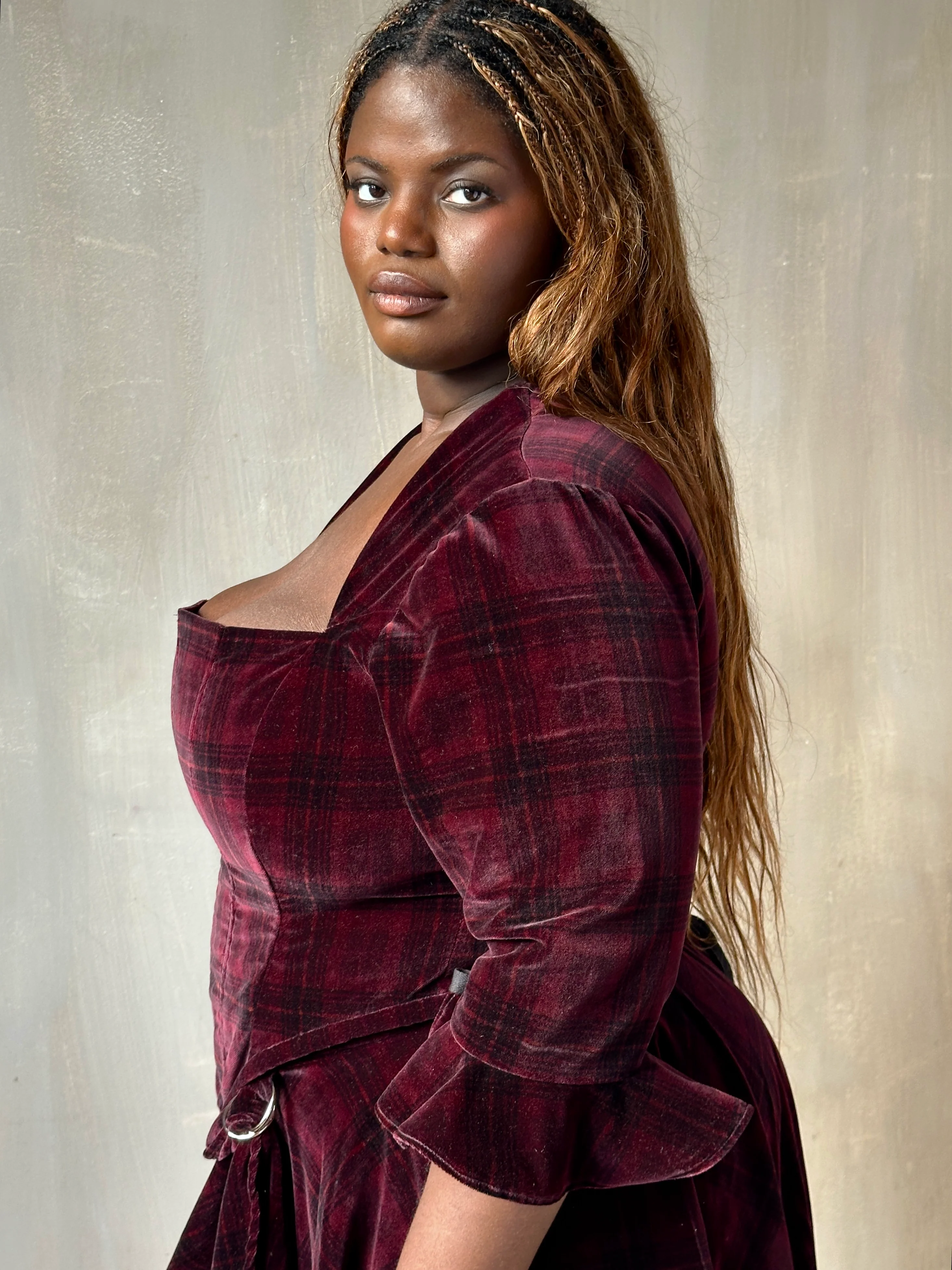 FW25: "Psyche" Pastorale Bodice and Skirt in Wine Tartan (Pre-Order) - Image 24