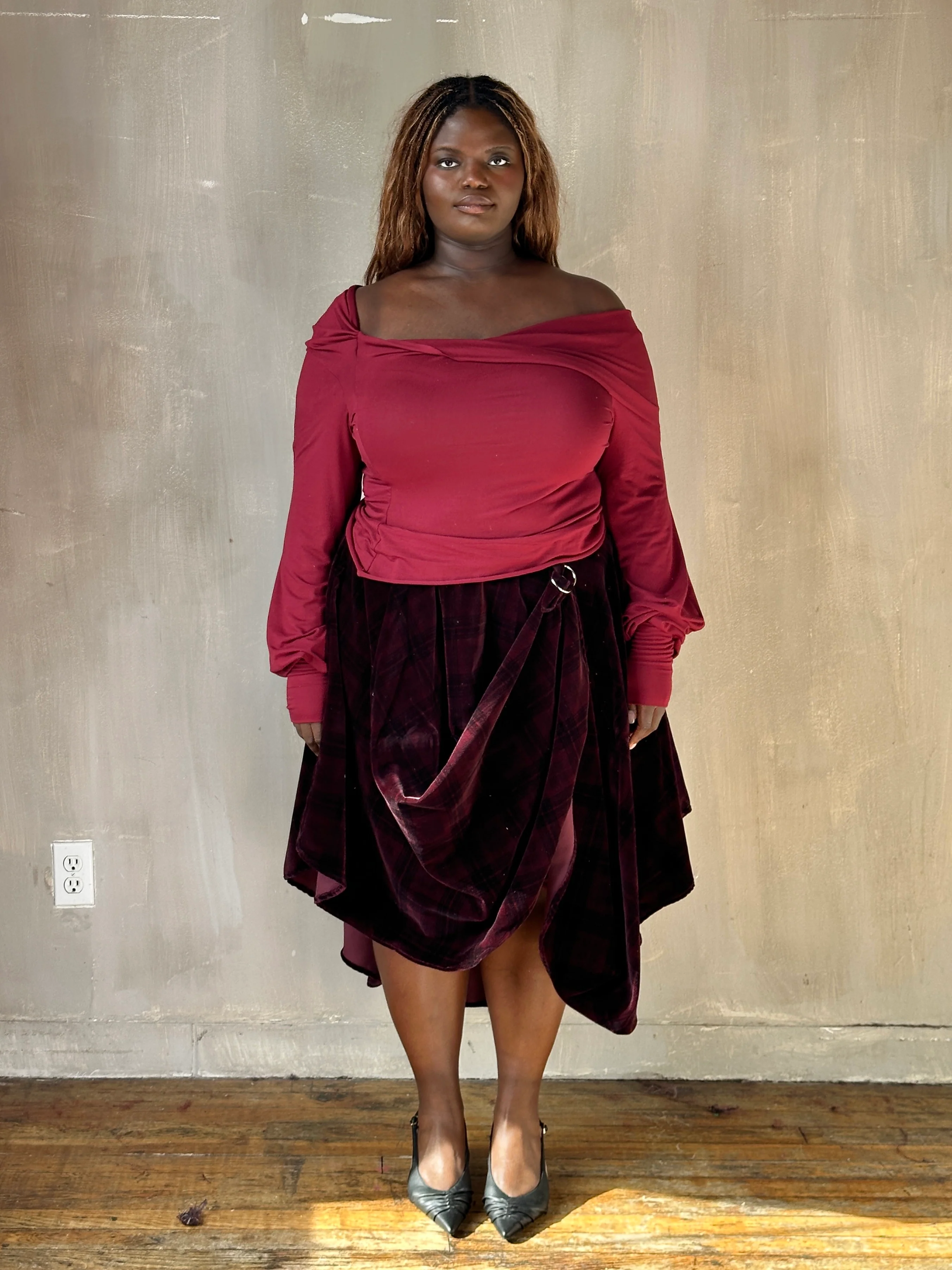 FW25: "Psyche" Pastorale Bodice and Skirt in Wine Tartan (Pre-Order) - Image 25