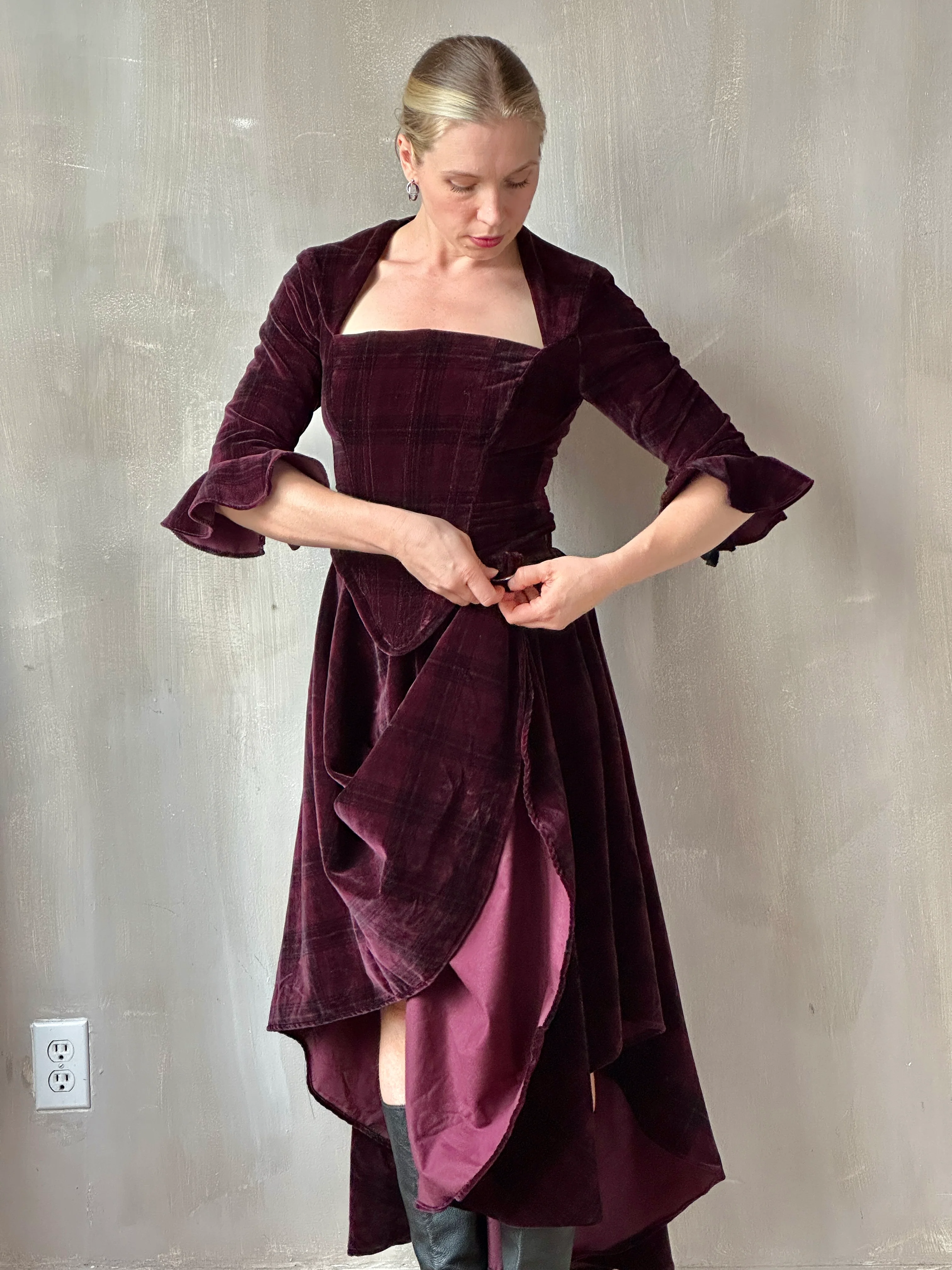 FW25: "Psyche" Pastorale Bodice and Skirt in Wine Tartan (Pre-Order) - Image 5