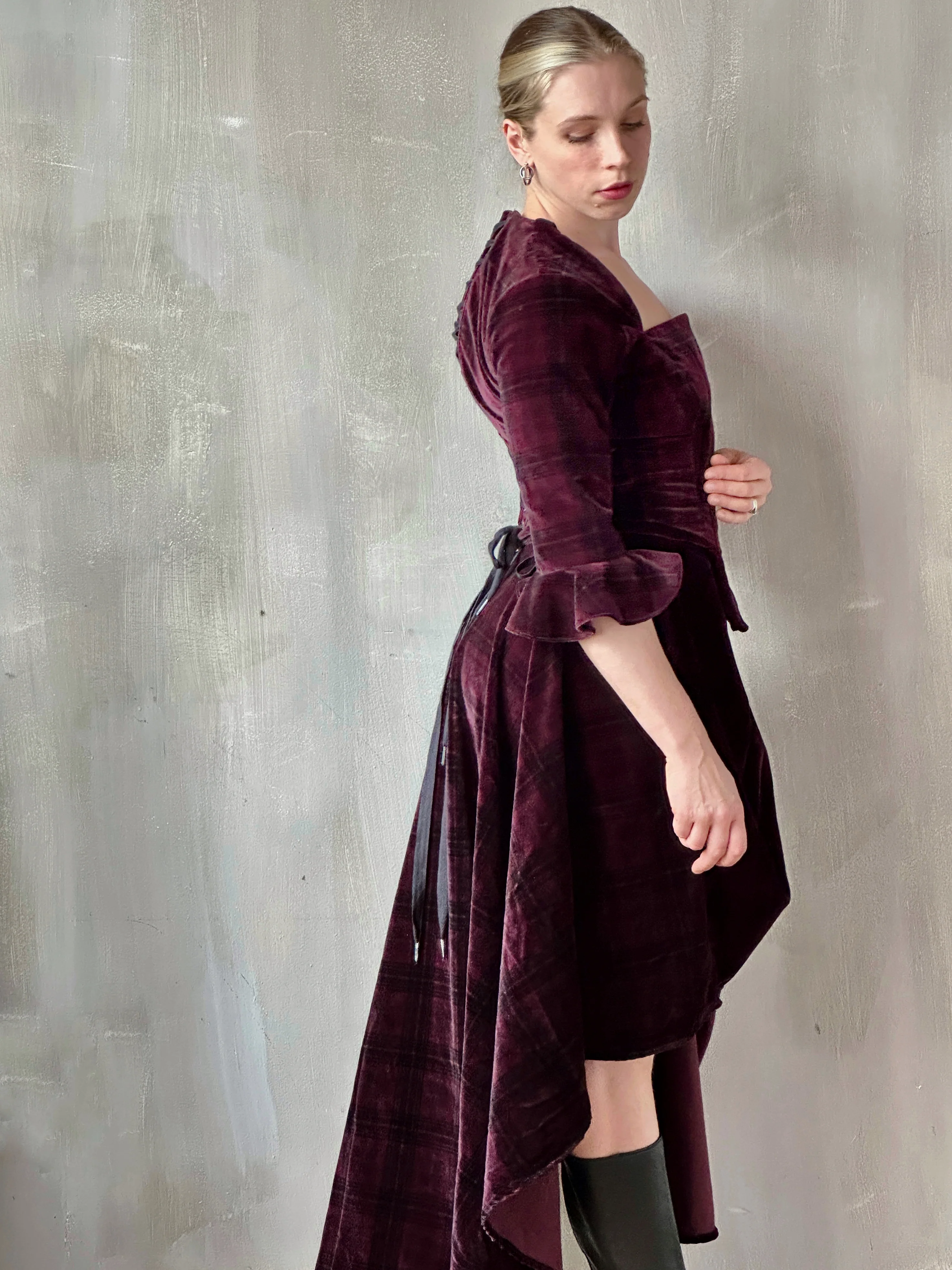 FW25: "Psyche" Pastorale Bodice and Skirt in Wine Tartan (Pre-Order) - Image 6