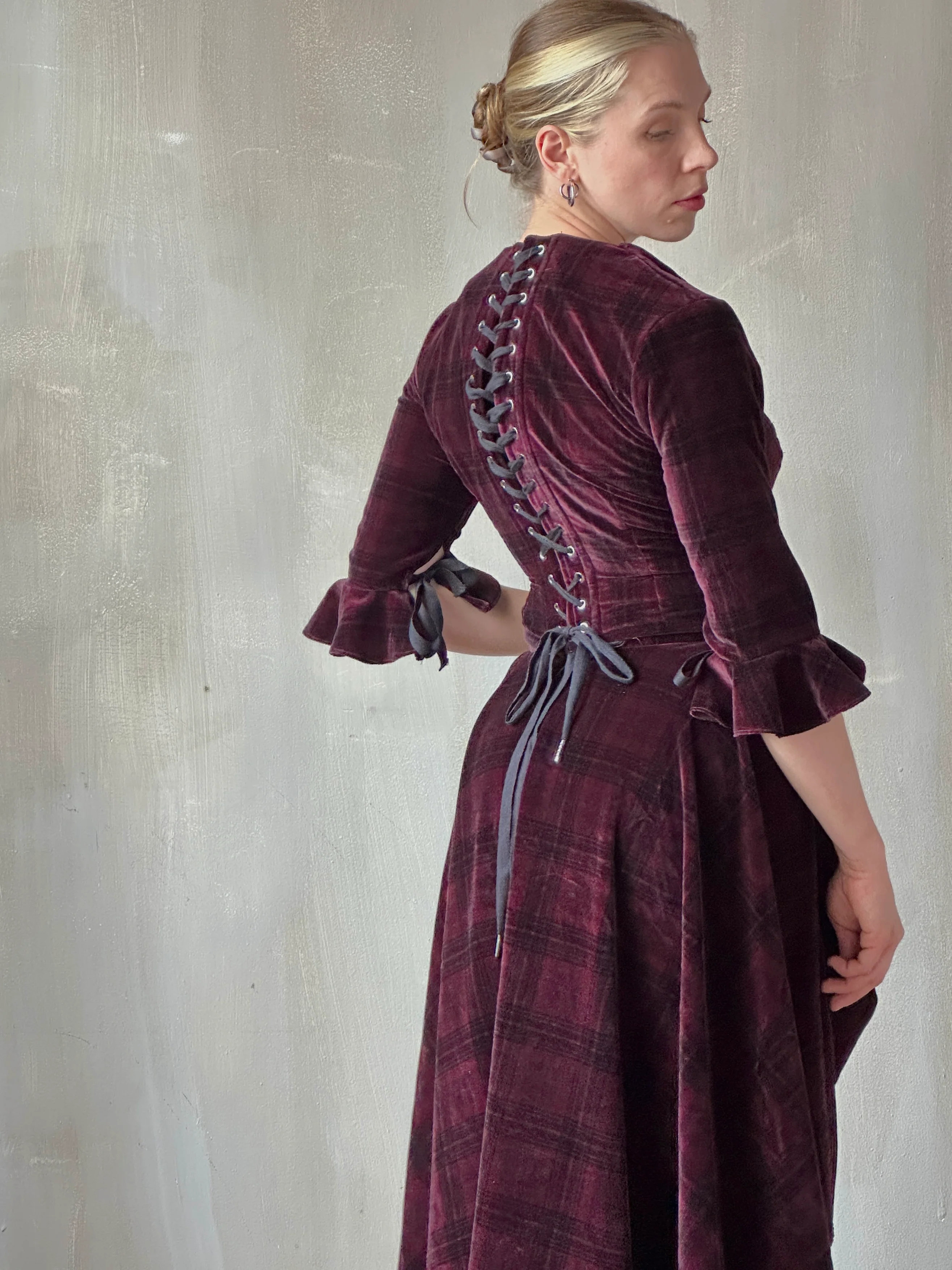 FW25: "Psyche" Pastorale Bodice and Skirt in Wine Tartan (Pre-Order) - Image 8