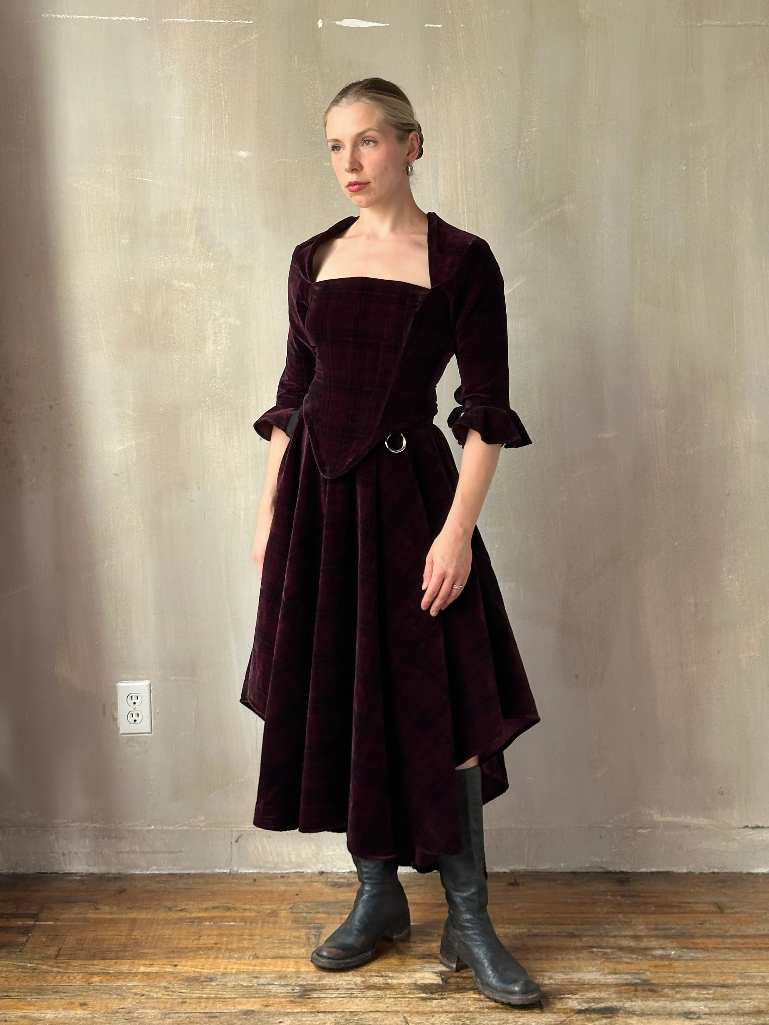 FW25: "Psyche" Pastorale Bodice and Skirt in Wine Tartan (Pre-Order) - Image 9